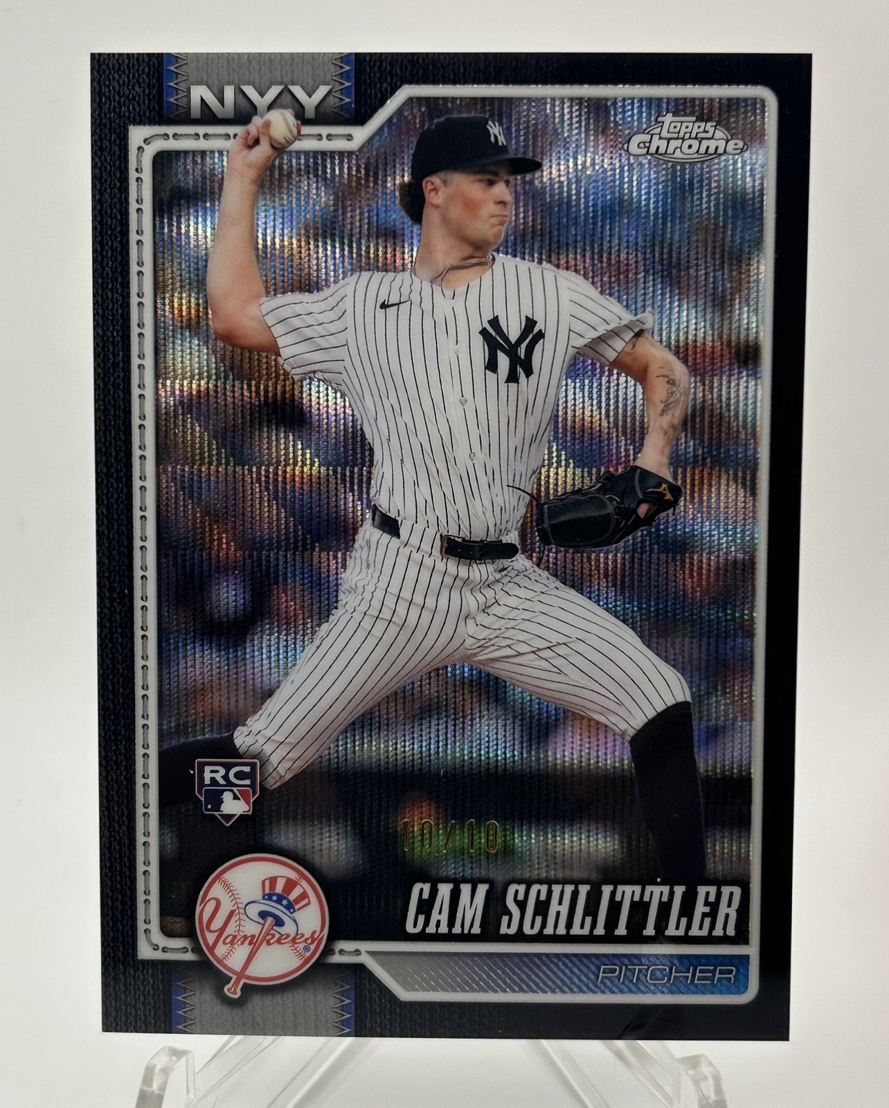 2026 Topps Chrome CAM SCHLITTLER #262 Black Wave Refractor No. 10/10 YANKEES 2026 Topps Chrome CAM SCHLITTLER #262 Black Wave Refractor No. 10/10 YANKEES