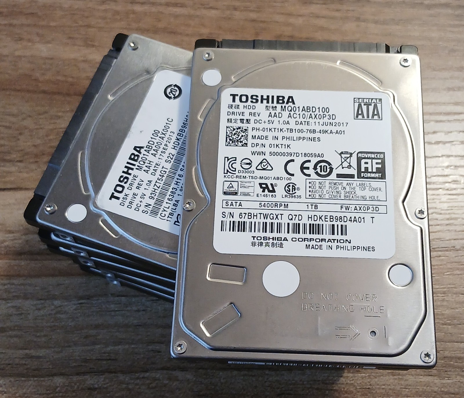 1 - Toshiba 1TB, Internal, 5400 RPM. 2.5 1 - Toshiba 1TB, Internal, 5400 RPM. 2.5