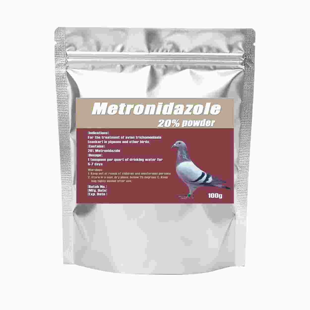 Metro 20% Powder For Canker Treatment in Pigeons and Birds 100 grams Bag Metro 20% Powder For Canker Treatment in Pigeons and Birds 100 grams Bag