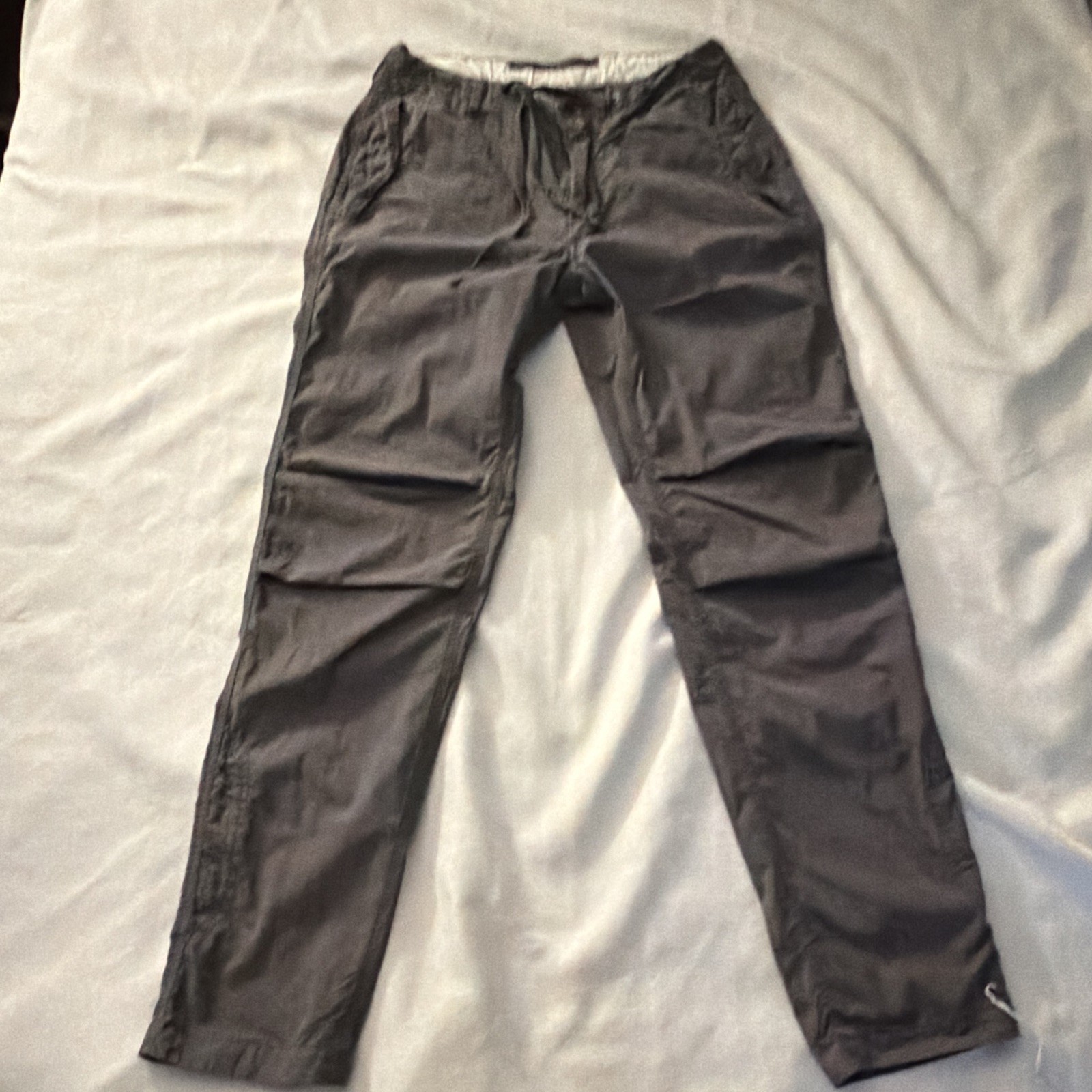 Relwen Men\'s Gray Cargo Pants Size 30 Cotton Canvas Straight Leg Drawstring Relwen Men\'s Gray Cargo Pants Size 30 Cotton Canvas Straight Leg Drawstring