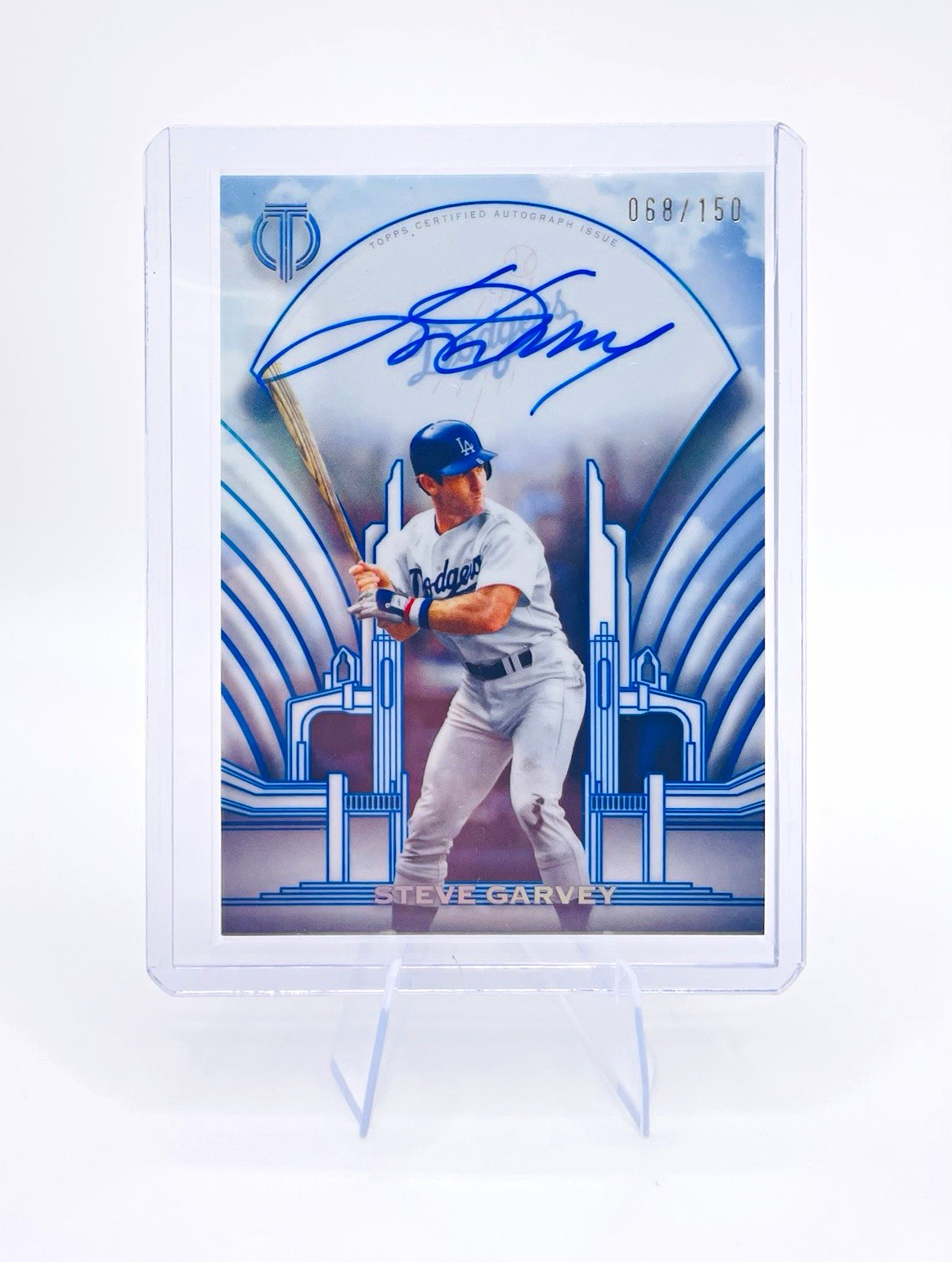 GREAT DEAL🚨2026 TOPPS TRIBUTE STEVE GARVEY CREST CALLIGRAPHY AUTO BLUE /150 SSP