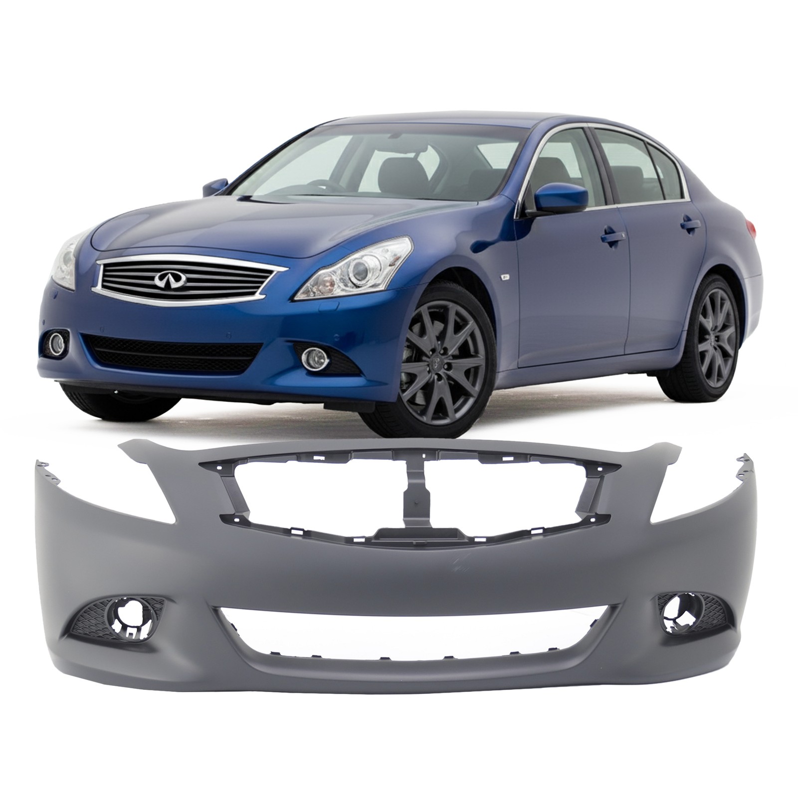 Bumper Cover For 2010-2013 Infiniti G37 Sedan /Journey w Fog holes Front Bumper Cover For 2010-2013 Infiniti G37 Sedan /Journey w Fog holes Front