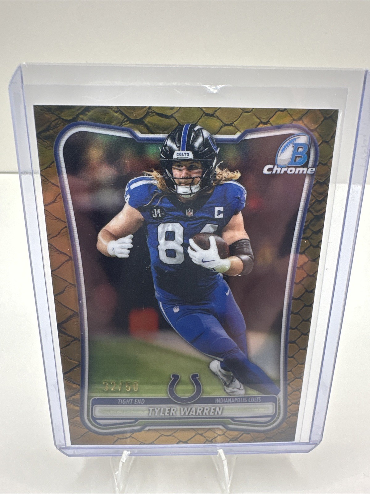 Topps 2026 Bowman Chrome Tyler Warren Colts Gold Snakeskin Refrac #BCV-44  32/50