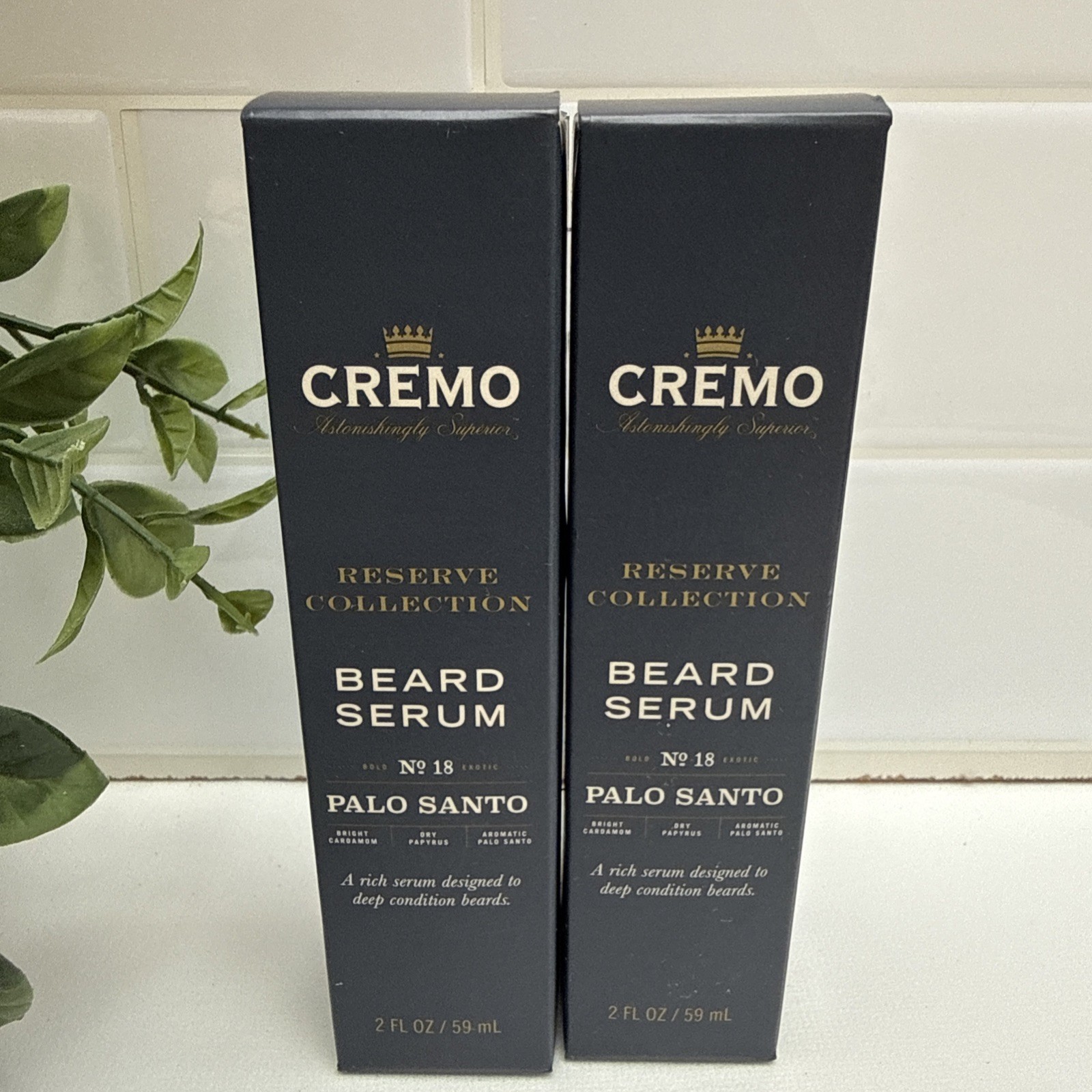 2x Cremo Reserve Collection Beard Serum No. 18 Palo Santo 2 Fl oz New/Sealed
