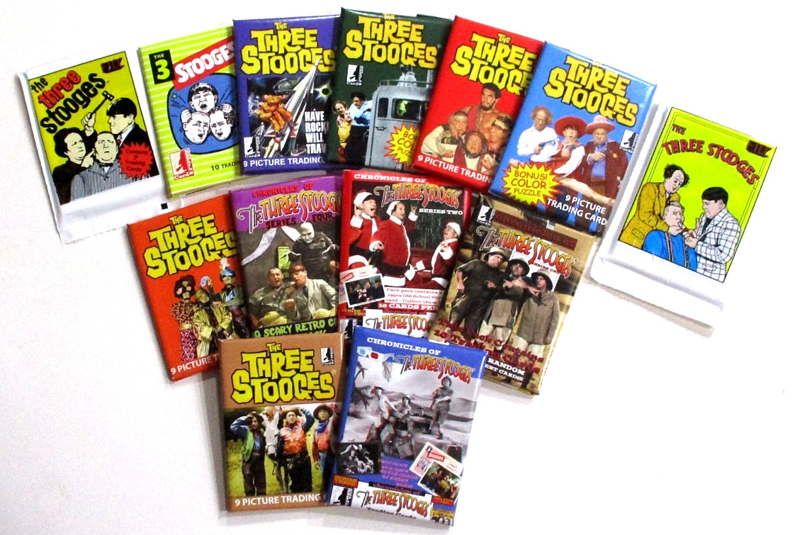 THREE STOOGES TRADING CARDS LOT 13 SEALED PACKS-59 RE-ISSUE-FTCC 1&2-MOVIES++ THREE STOOGES TRADING CARDS LOT 13 SEALED PACKS-59 RE-ISSUE-FTCC 1&2-MOVIES++