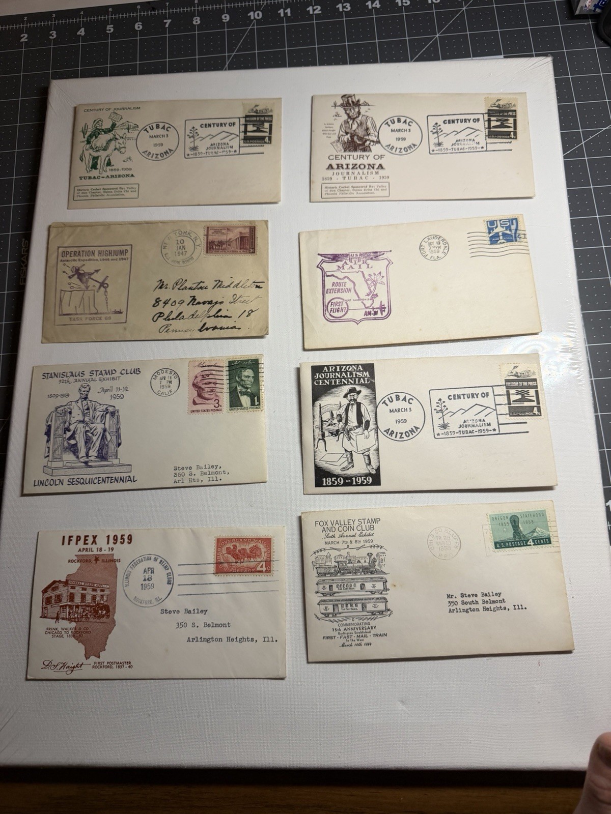 Vintage letter Ephemera First Day Issues Operation High jump 1959 1947 Stamps Vintage letter Ephemera First Day Issues Operation High jump 1959 1947 Stamps