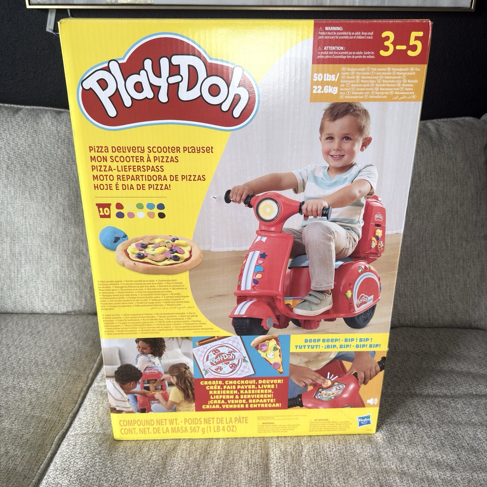 Play-Doh Pizza Delivery Scooter Playset Red Ride-On Ages 3-5 Play-Doh Pizza Delivery Scooter Playset Red Ride-On Ages 3-5