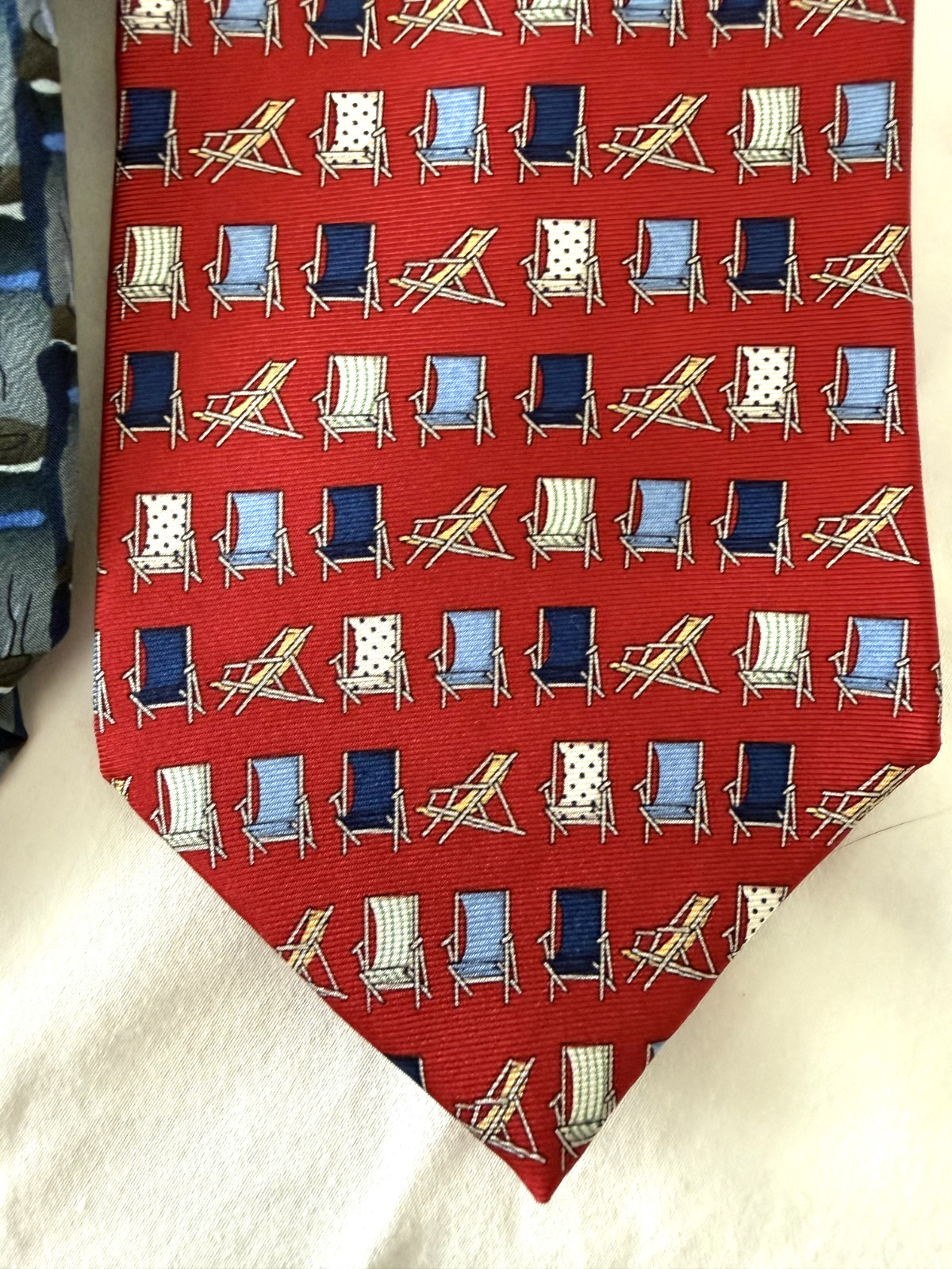 Lot of 3 Ties, Tommy Hilfiger, Eddie Bauer, J. Garcia, lawn chairs, ducks Lot of 3 Ties, Tommy Hilfiger, Eddie Bauer, J. Garcia, lawn chairs, ducks
