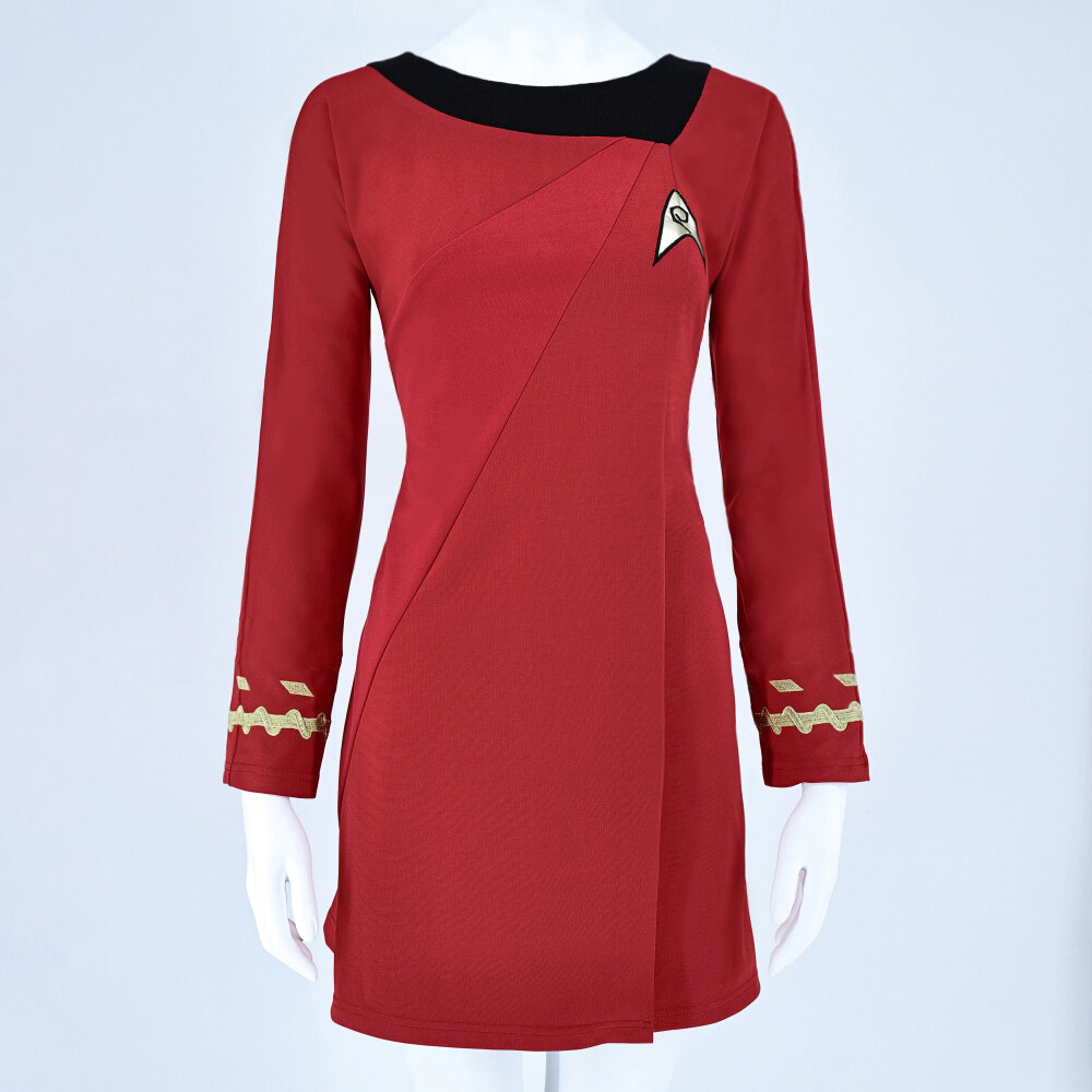 Cosplay TOS Female Duty Uniforms The Original Series Blue Gold Red Dress Costume