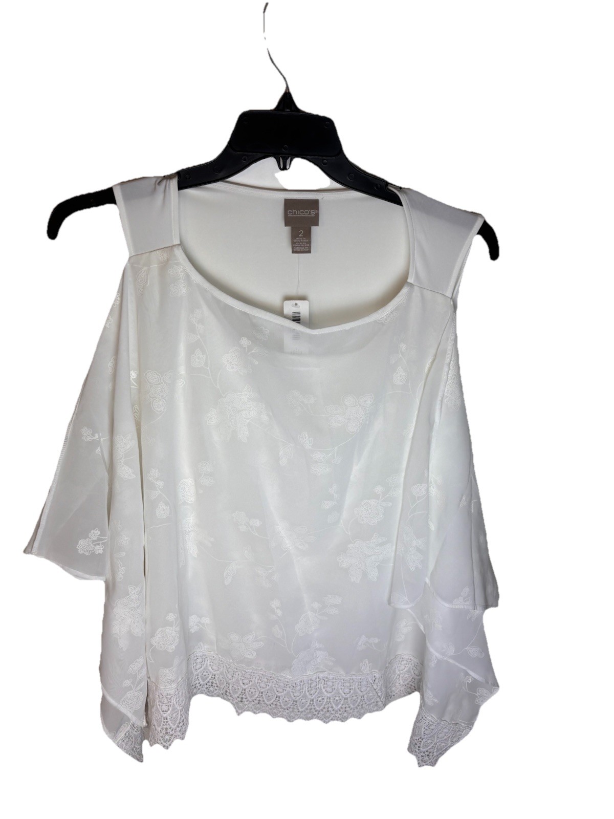 Chico’s Apparel Lace Jayma 3/4 Sleeve Alabaster Sz 2(L) Top Blouse NWT Chico’s Apparel Lace Jayma 3/4 Sleeve Alabaster Sz 2(L) Top Blouse NWT