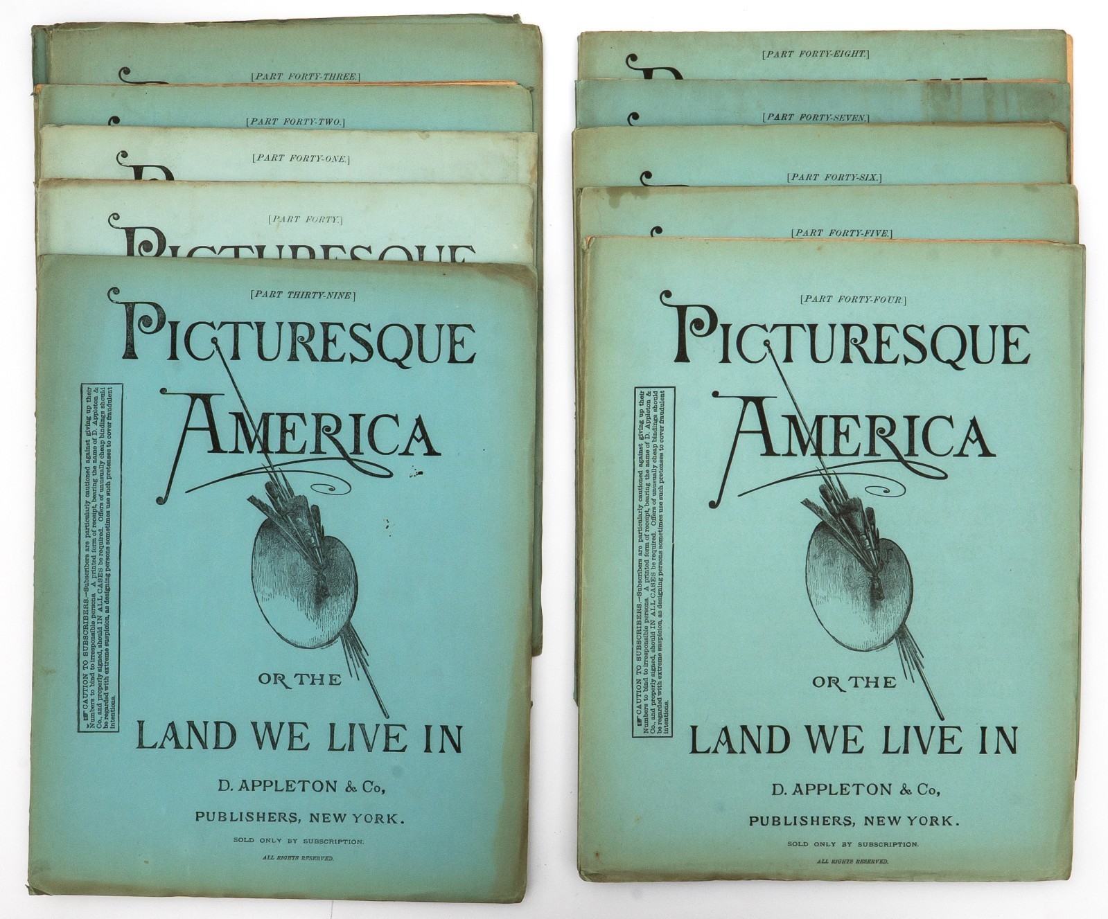Picturesque America, W.C.Bryant, Steel Engravings, 10 parts (#39-48), 1874 Picturesque America, W.C.Bryant, Steel Engravings, 10 parts (#39-48), 1874