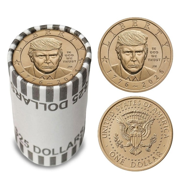 NEW 2026 Donald J. Trump $1 Coin Roll - America 250 Bank Sealed Possible Privy NEW 2026 Donald J. Trump $1 Coin Roll - America 250 Bank Sealed Possible Privy