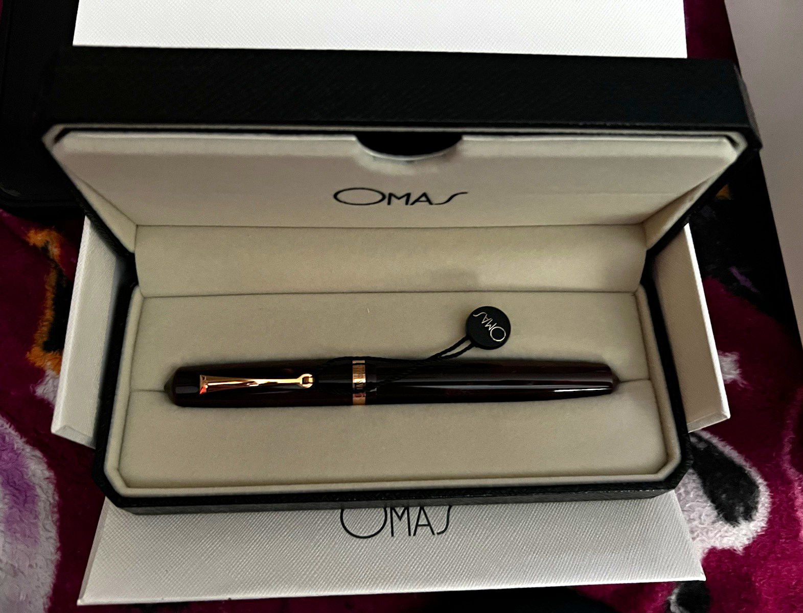 OMAS Studio Palissandro Fountain Pen Rose Gold Trim Fine (F) Nib w/ Box