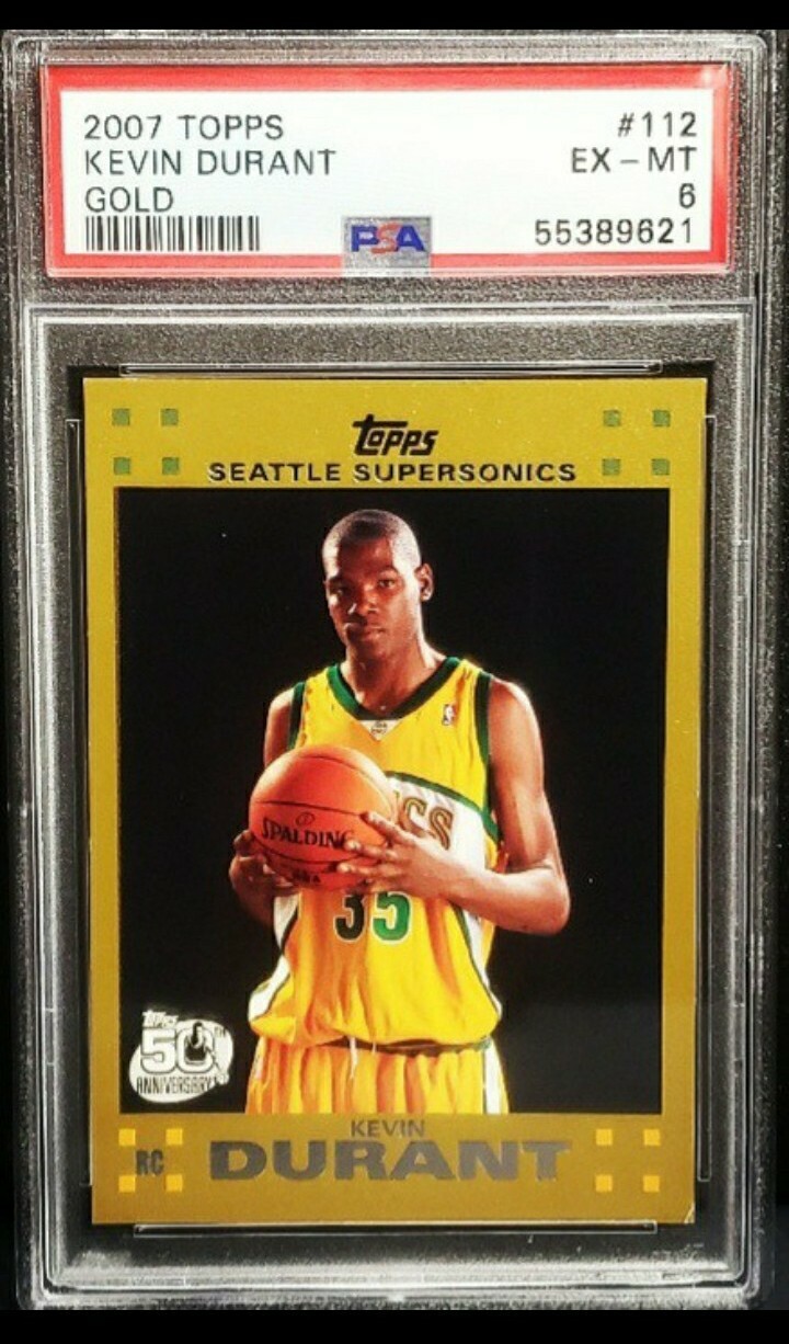 Kevin Durant 07-08 Topps Basketball Gold Parallel Rookie RC #112 PSA 6