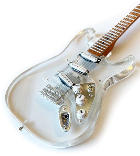 Axe Heaven Fender Stratocaster Signature Clear Acrylic Mini Guitar Replica Colle Axe Heaven Fender Stratocaster Signature Clear Acrylic Mini Guitar Replica Colle