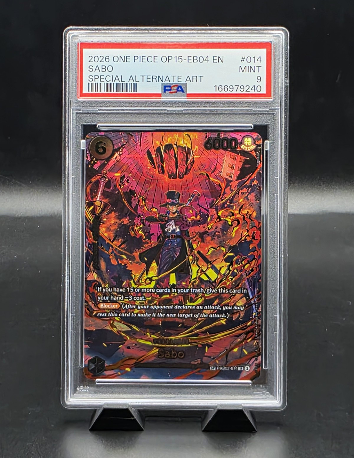 PSA 9 2026 One Piece Adventure On Kami\'s Island Sabo PRB02-014 SP Alt Art EN PSA 9 2026 One Piece Adventure On Kami\'s Island Sabo PRB02-014 SP Alt Art EN