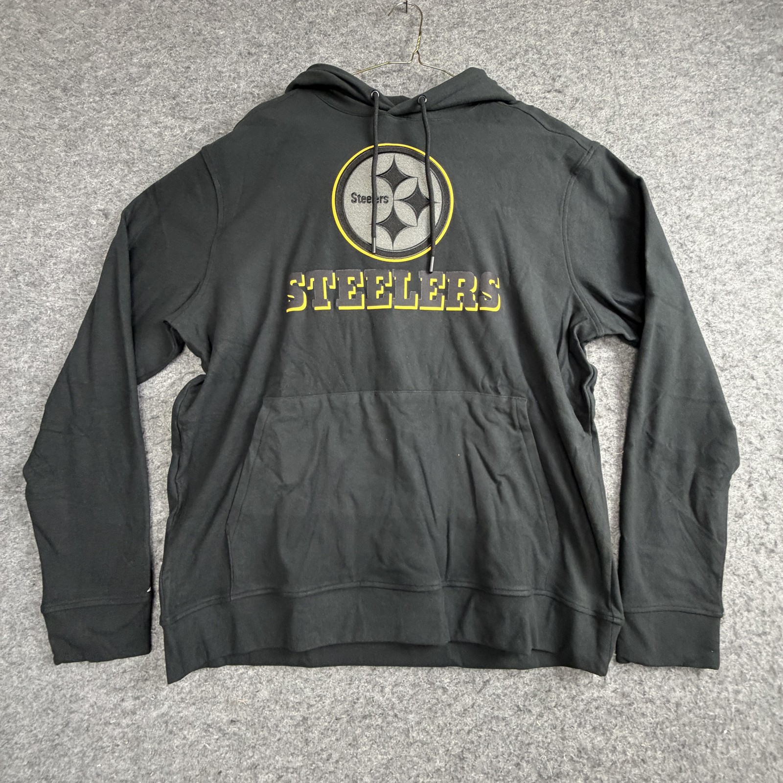 Pittsburgh Steelers Hoodie Mens Large, Black NFL Football Antigua Sweatshirt