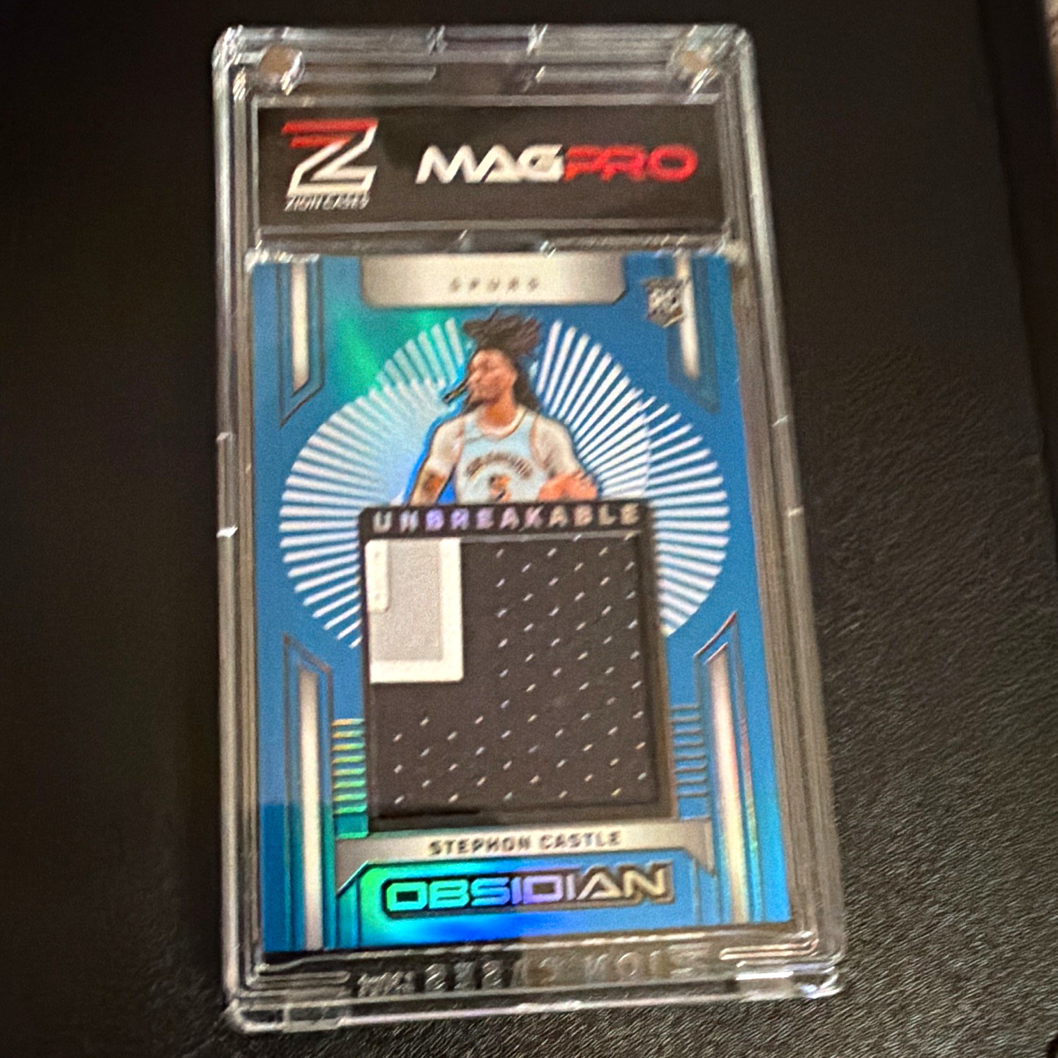 Panini 2024-25 Obsidian Stephon Castle Unbreakable blue RC 5/30 Jersey match Panini 2024-25 Obsidian Stephon Castle Unbreakable blue RC 5/30 Jersey match