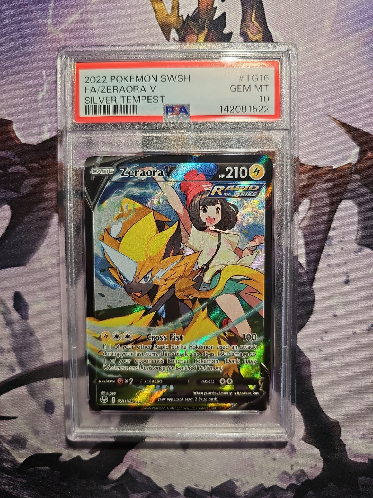 2022 POKEMON SWORD & SHIELD SILVER TEMPEST #TG16 FULL ART/ZERAORA V PSA 10 2022 POKEMON SWORD & SHIELD SILVER TEMPEST #TG16 FULL ART/ZERAORA V PSA 10