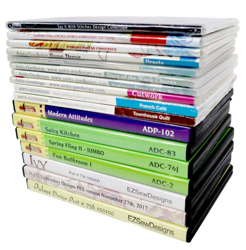 Anita Goodesign & EZSewDesigns Embroidery CD Lot of 21 Software Patterns Designs