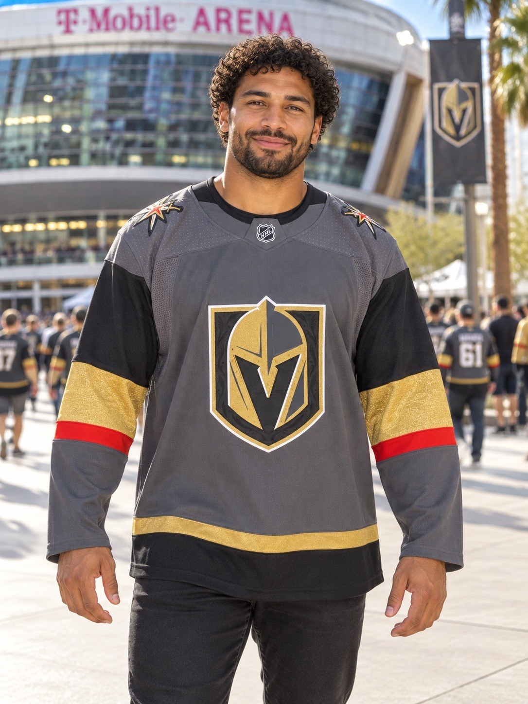 NWOT Adidas Vegas Golden Knights Clear Glass 9 Authentic Jersey Size 52