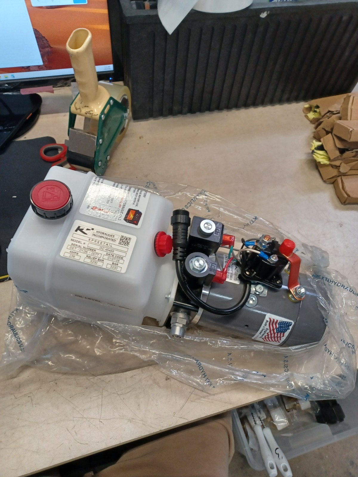 KTI Hydraulics 12V Dump Trailer Hydraulic Pump Power Unit.DC #45488