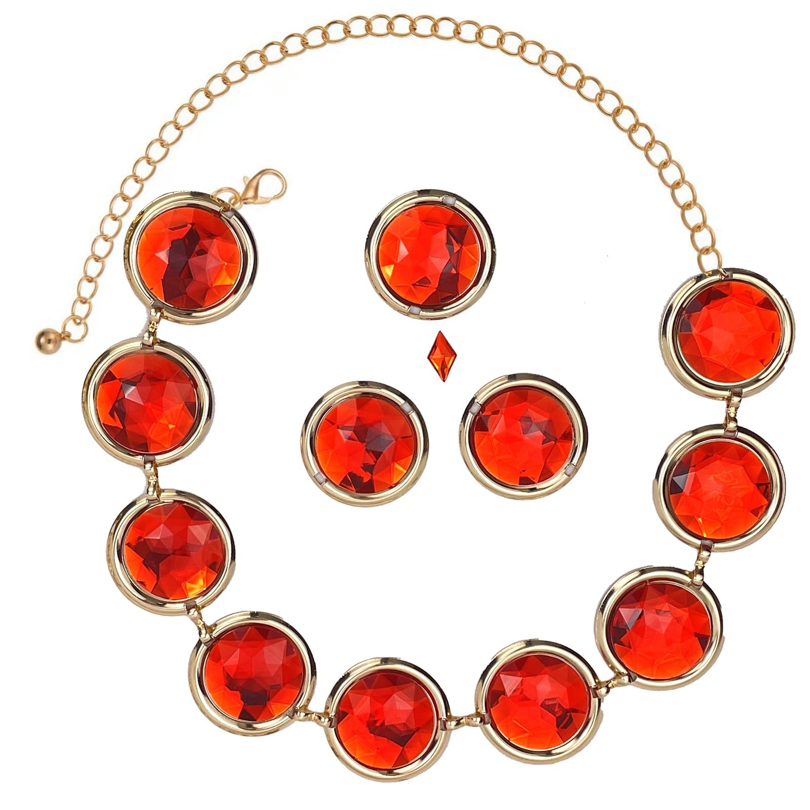 5 Pcs Women\'s Anime Cosplay Waist Belt Red Gems Stone Chain Medium, 5 Pcs Women\'s Anime Cosplay Waist Belt Red Gems Stone Chain Medium,