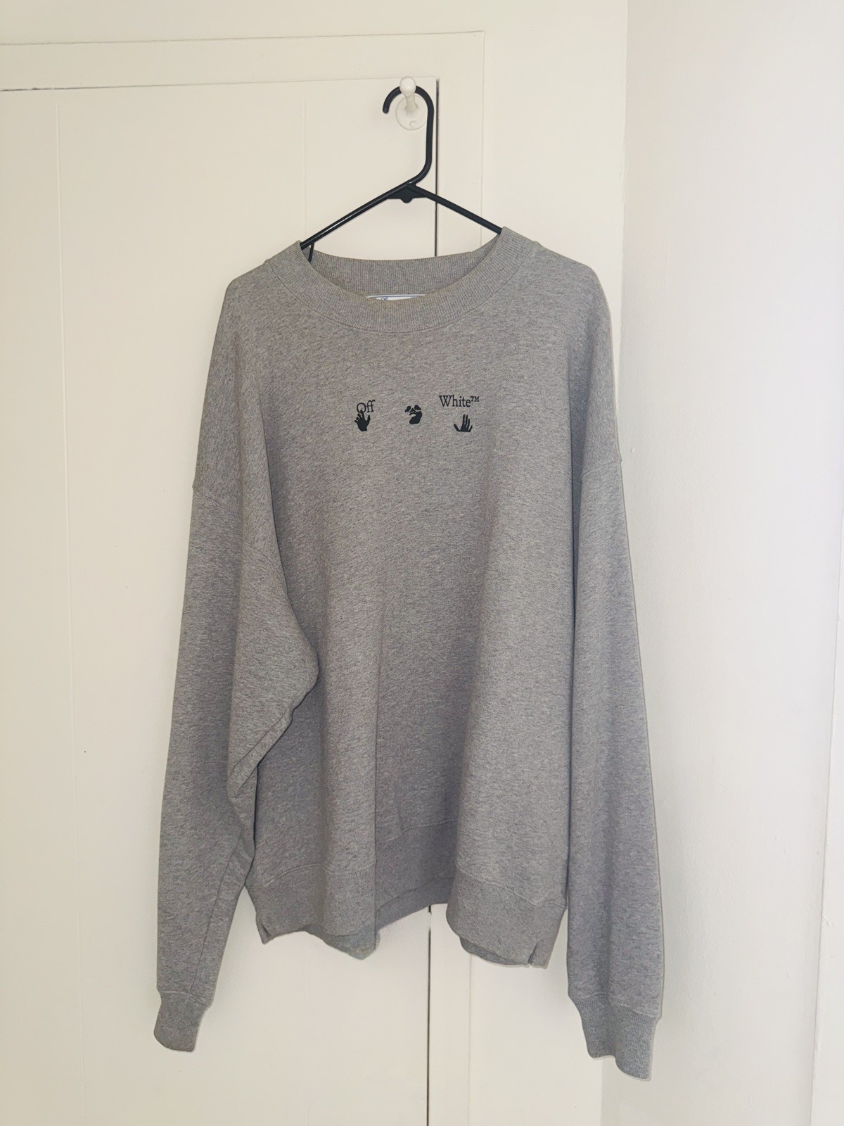 Off-White Grey 2013 sweatshirt Main Label Virgil Abloh Original LG-425 Size XL Off-White Grey 2013 sweatshirt Main Label Virgil Abloh Original LG-425 Size XL