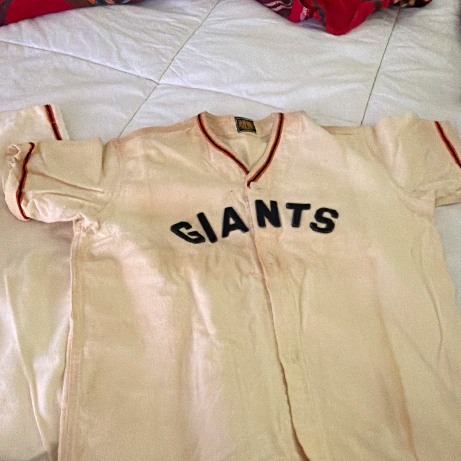 50’s Vintage little league NYGiants MLB Baseball Jersey White Orange Black Trim 50’s Vintage little league NYGiants MLB Baseball Jersey White Orange Black Trim