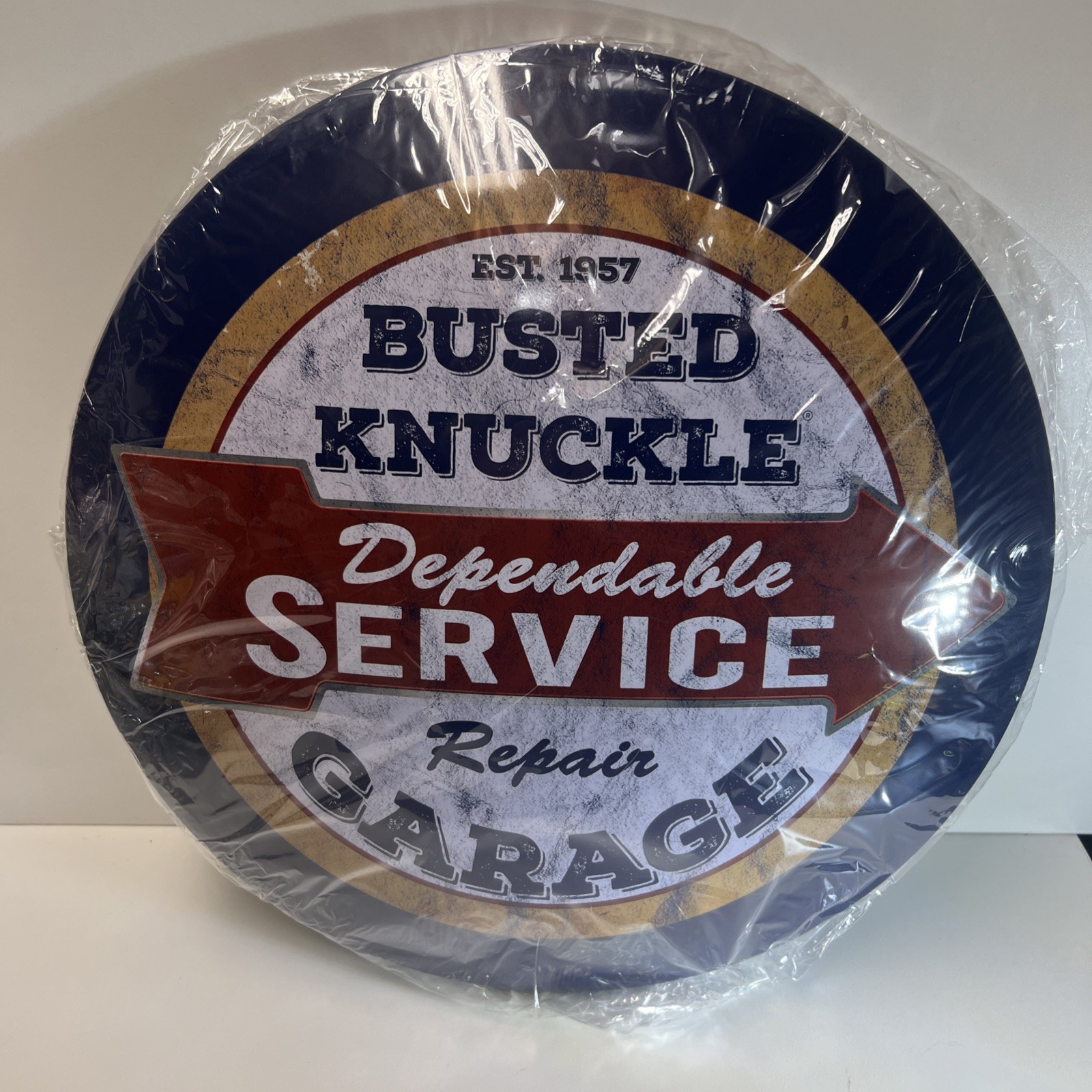 Busted Knuckles Garage Sleek New Metal Dome Sign Busted Knuckles Garage Sleek New Metal Dome Sign