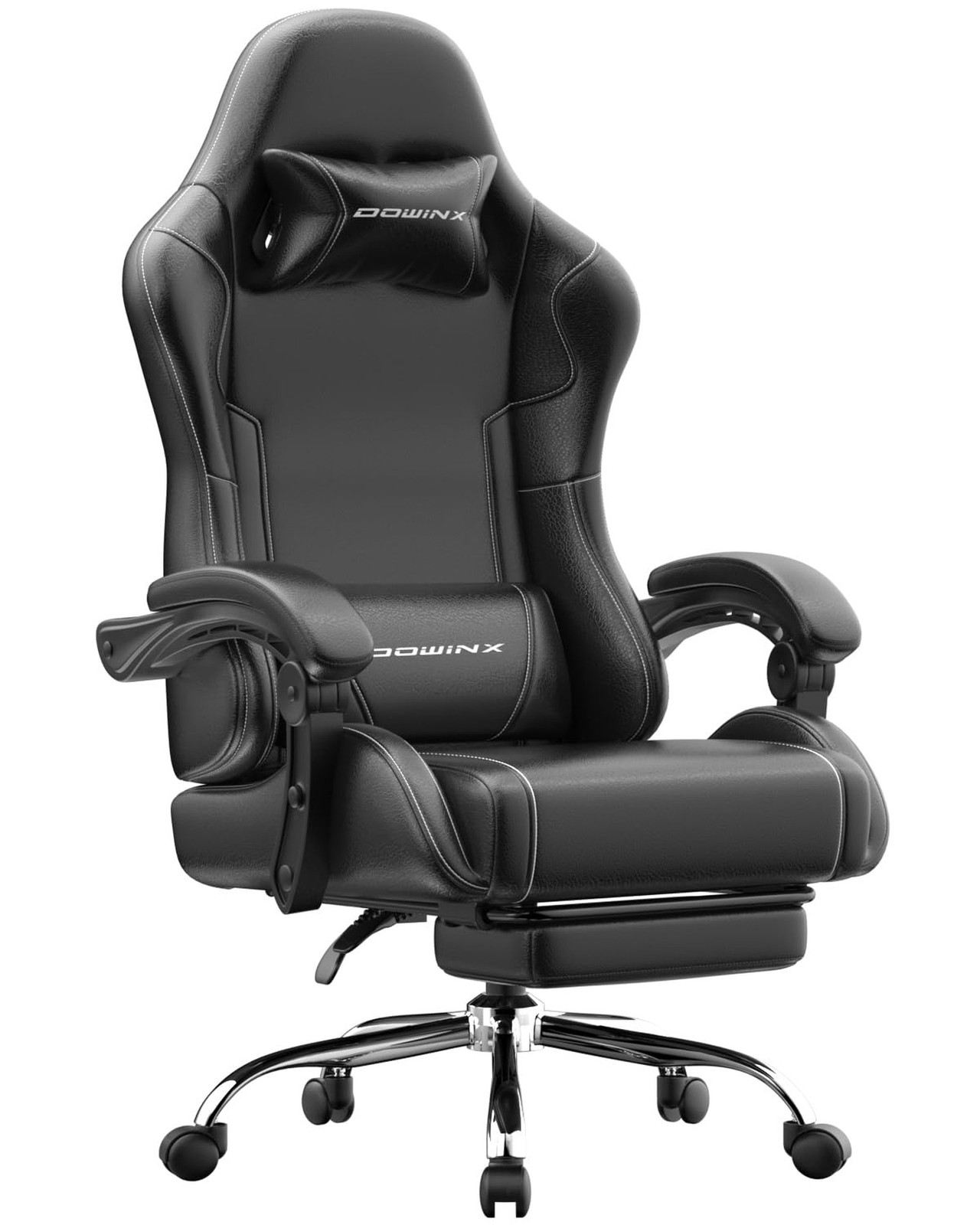 Dowinx Ergonomic Gaming Chair w/ Footrest Massage Lumbar Support Recliner