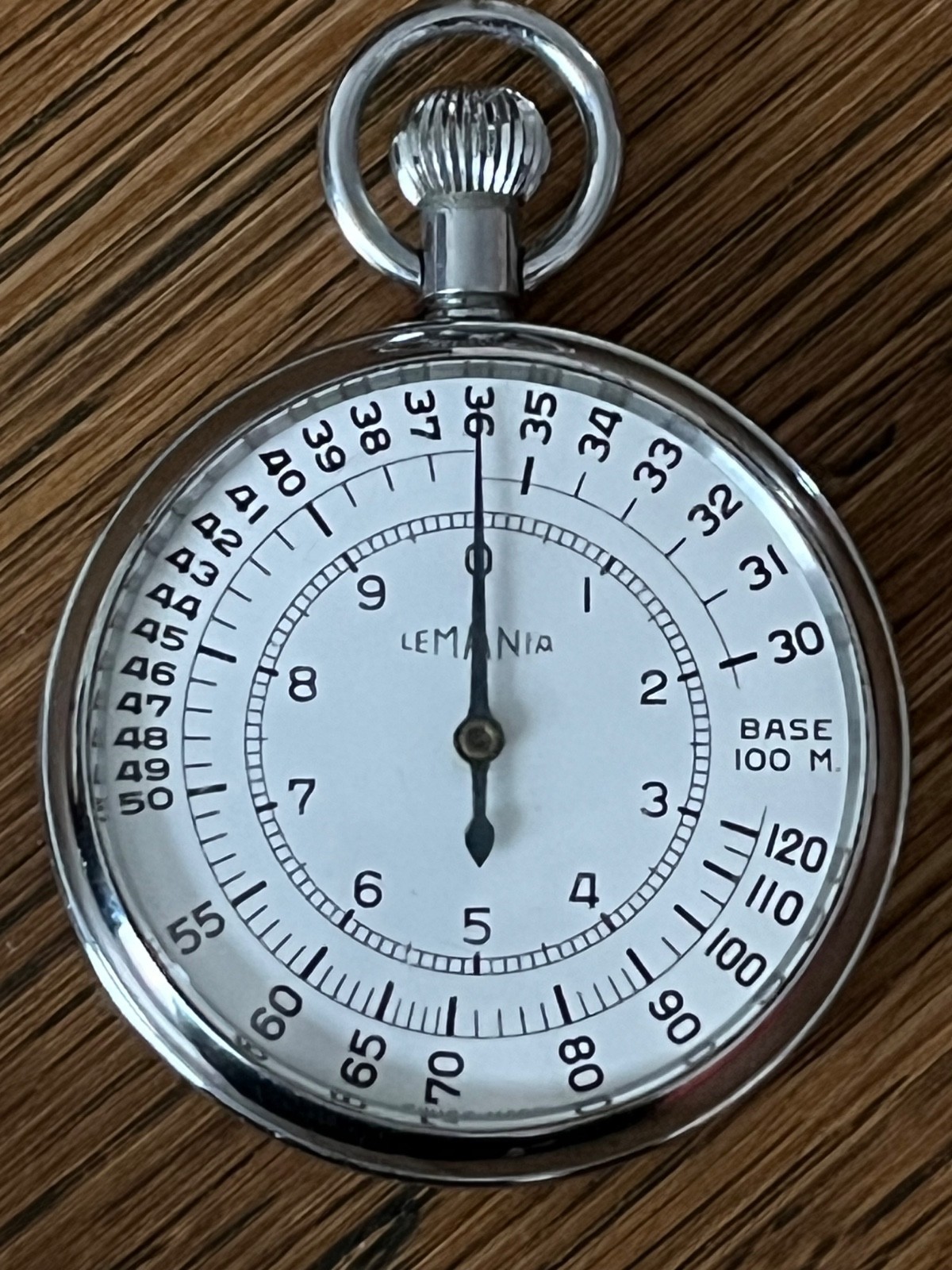 Rare Vintage Lemania Stopwatch 10s Dial Base 100M Tachymeter Swiss Chronograph