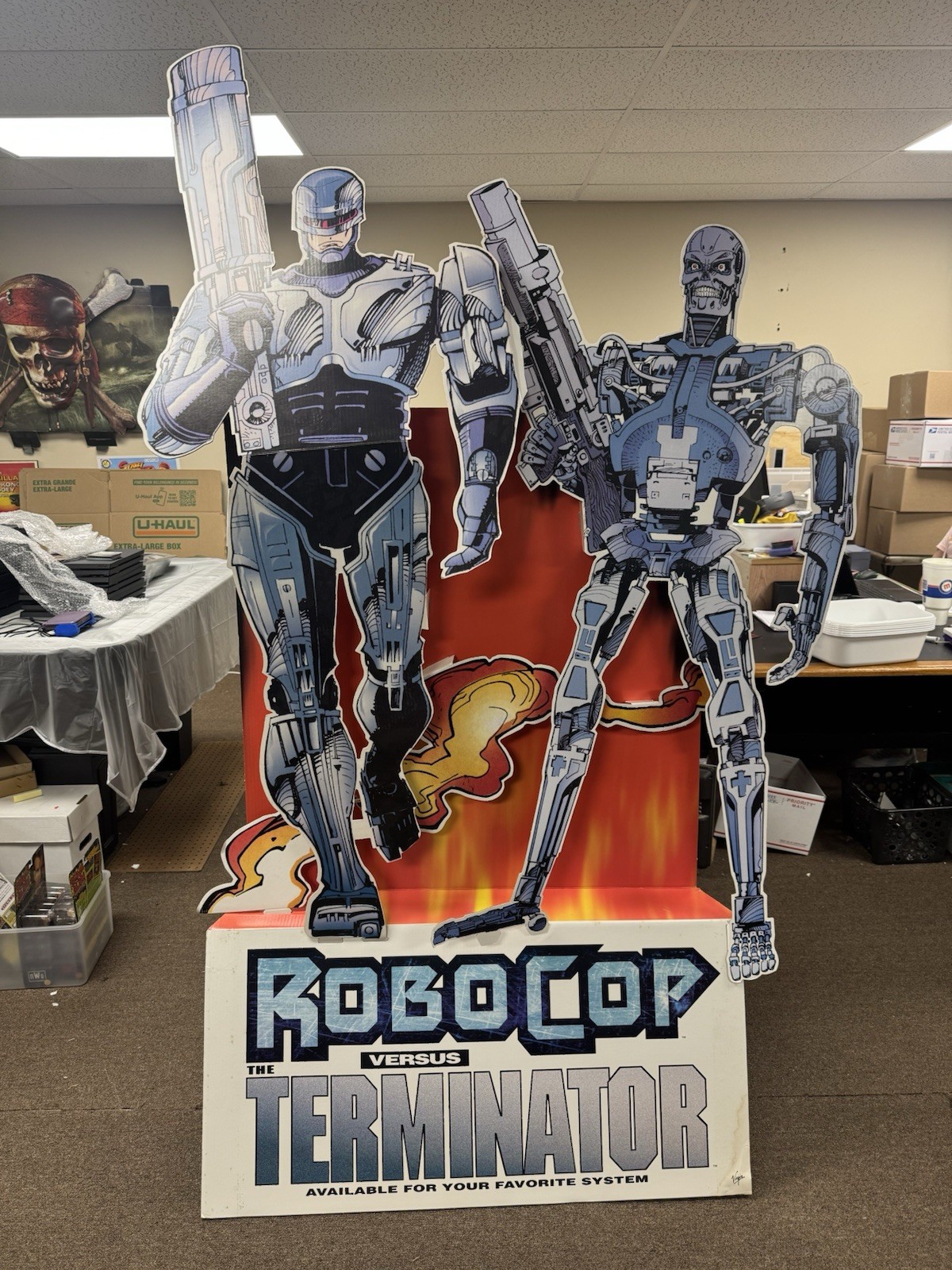 SNES Robocop vs Terminator RARE 7ft STORE DISPLAY STANDEE NINTENDO