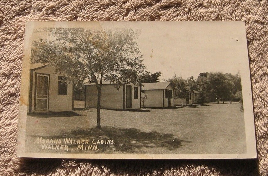Walker MN Minnesota Moran\'s Cabins RPPC 1940\'s Real Photo Postcard Walker MN Minnesota Moran\'s Cabins RPPC 1940\'s Real Photo Postcard
