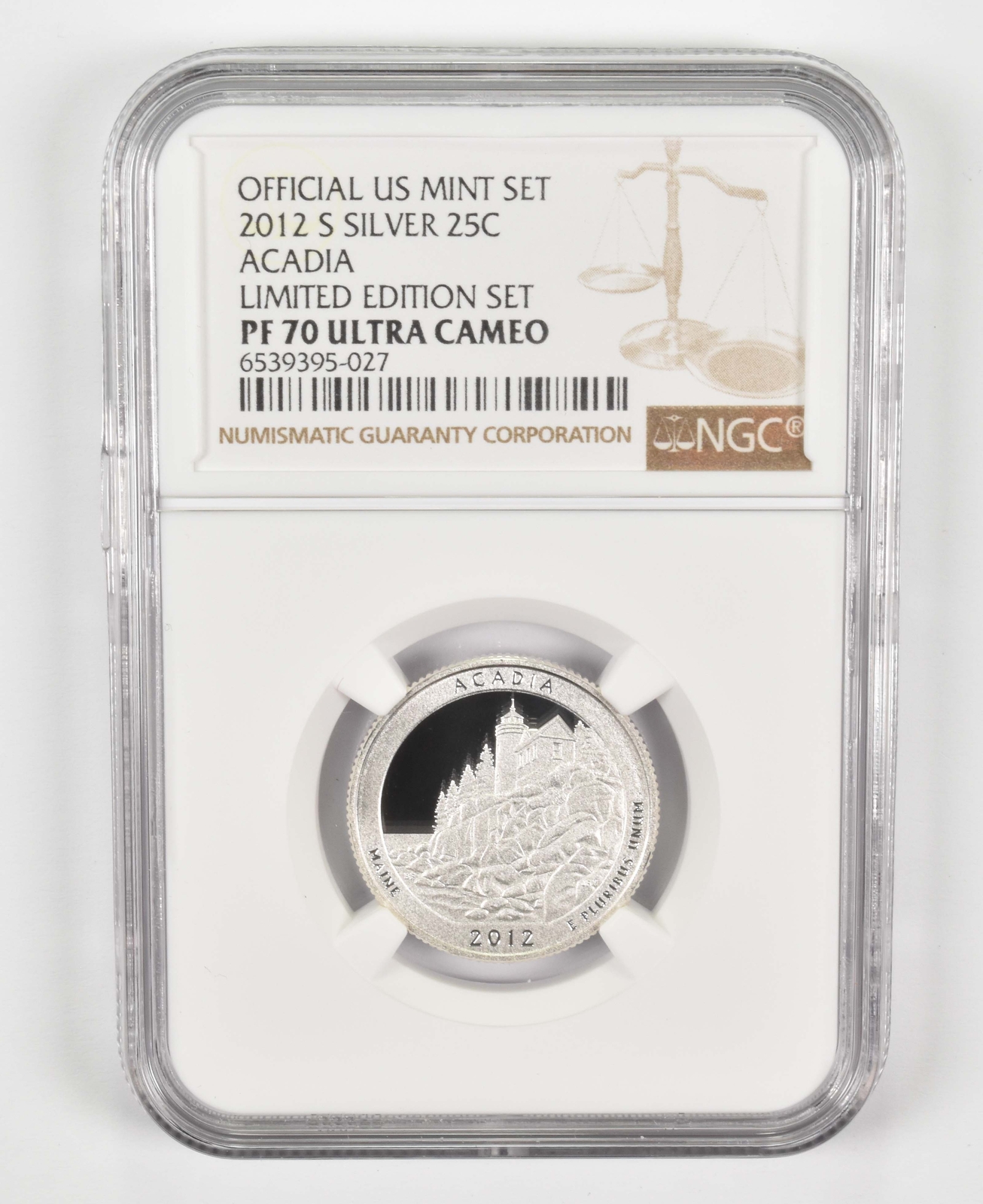 2012-S PF70 Acadia Silver Quarter US Mint Limited Edition Set NGC 2012-S PF70 Acadia Silver Quarter US Mint Limited Edition Set NGC