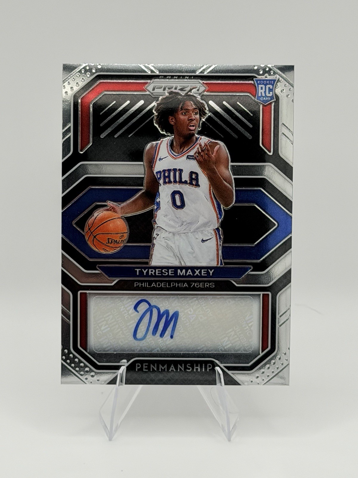 20-21 Panini Prizm Tyrese Maxey 76ers RC Penmanship Auto RP-TMX