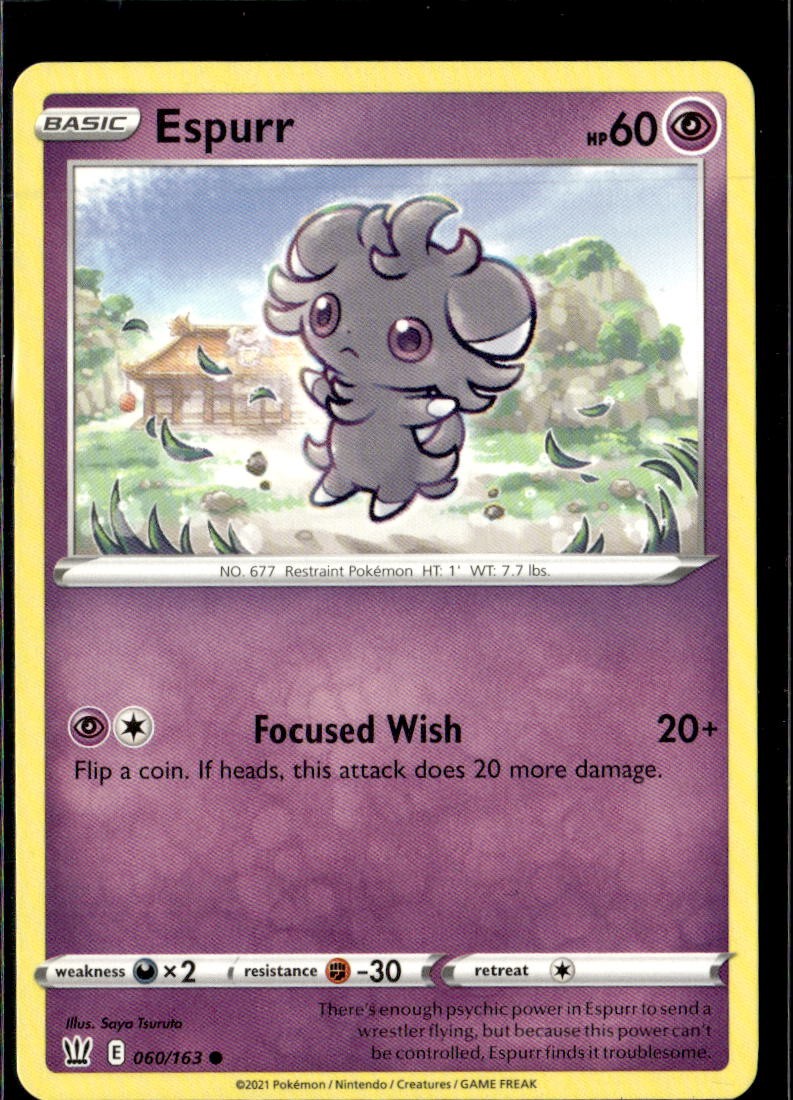 Pokemon Espurr 060/163 Battle Styles Non Holo Common 4 Card Lot Pokemon Espurr 060/163 Battle Styles Non Holo Common 4 Card Lot