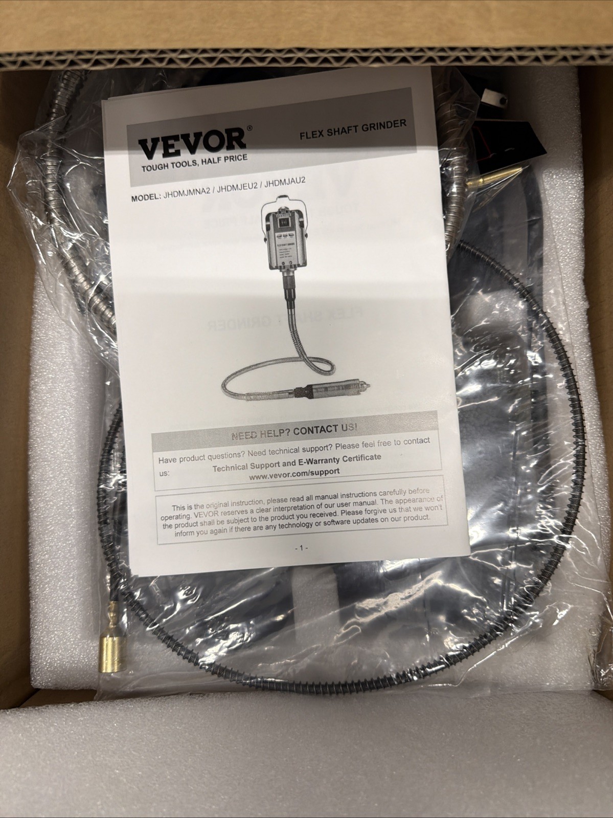VEVOR Flex Shaft Grinder, 1200W 30,000RPM Electric Flex Shaft Rotary Tool VEVOR Flex Shaft Grinder, 1200W 30,000RPM Electric Flex Shaft Rotary Tool