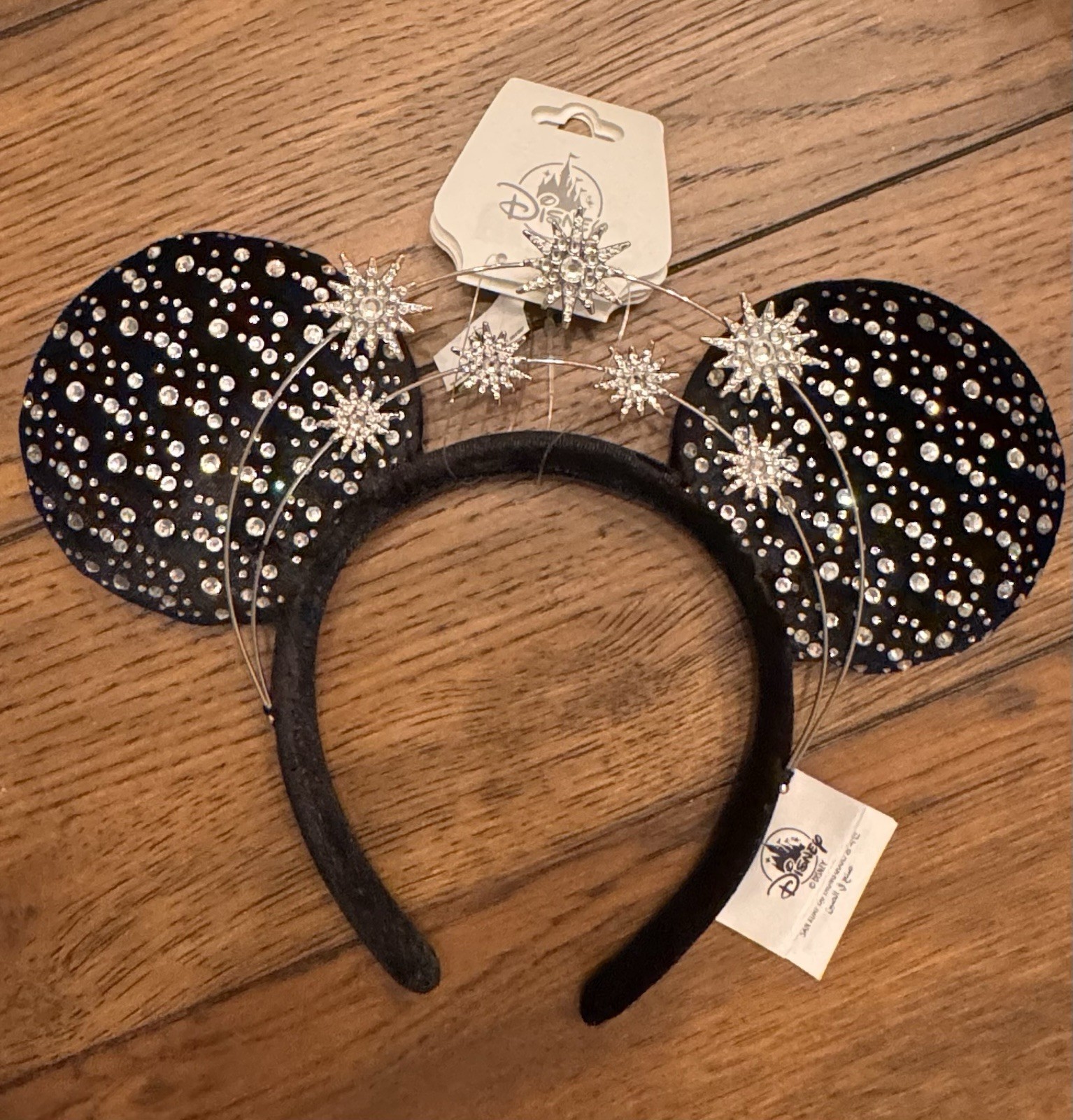 2026 Disney Parks Black Star Sparkle Rhinestone Celestial Minnie Ears Headband 2026 Disney Parks Black Star Sparkle Rhinestone Celestial Minnie Ears Headband