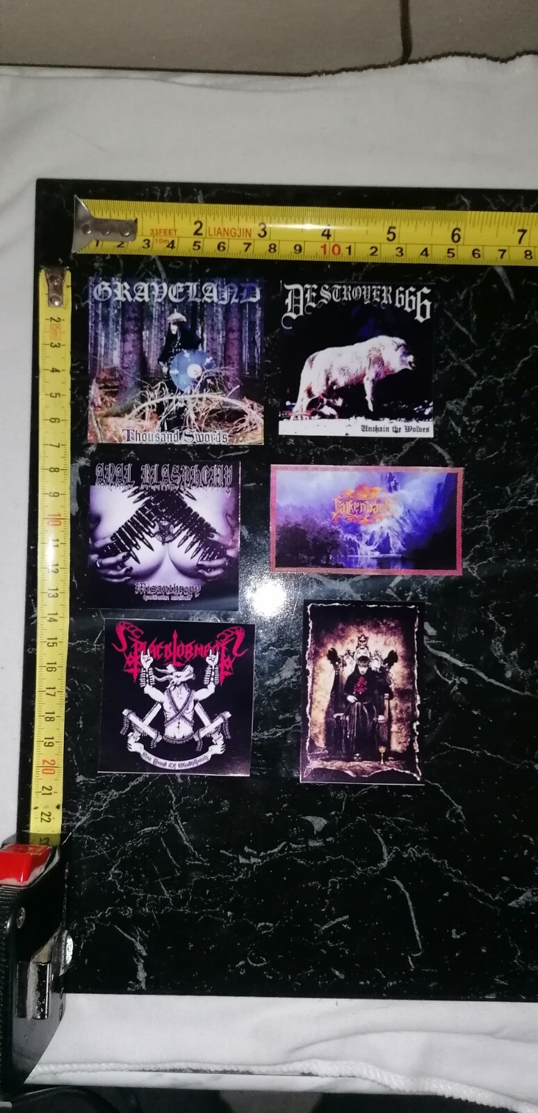 LOT OF 6 STICKERS STICKERS - DESTROYER 666 GRAVELAND FALKENBACH ANAL BLASPHEMY LOT OF 6 STICKERS STICKERS - DESTROYER 666 GRAVELAND FALKENBACH ANAL BLASPHEMY