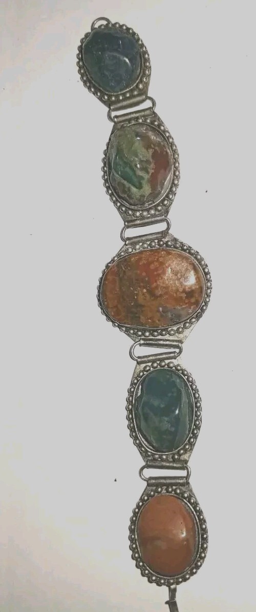 A very precious, natural, hand-studded bracelet made from a very old antique ha