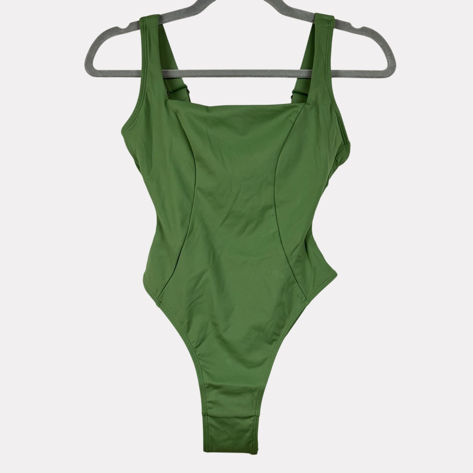 TA3 Hi Cut Squarey Army Green One Piece Swimsuit Womens XS Short Corset