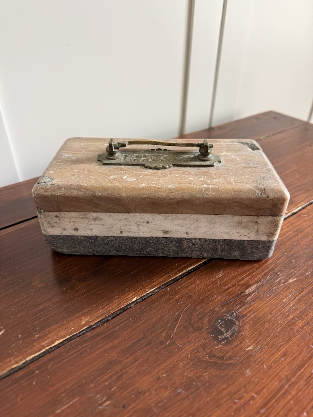 Antique Victorian Decorative Marble Door Stop Brick Layered Antique Victorian Decorative Marble Door Stop Brick Layered