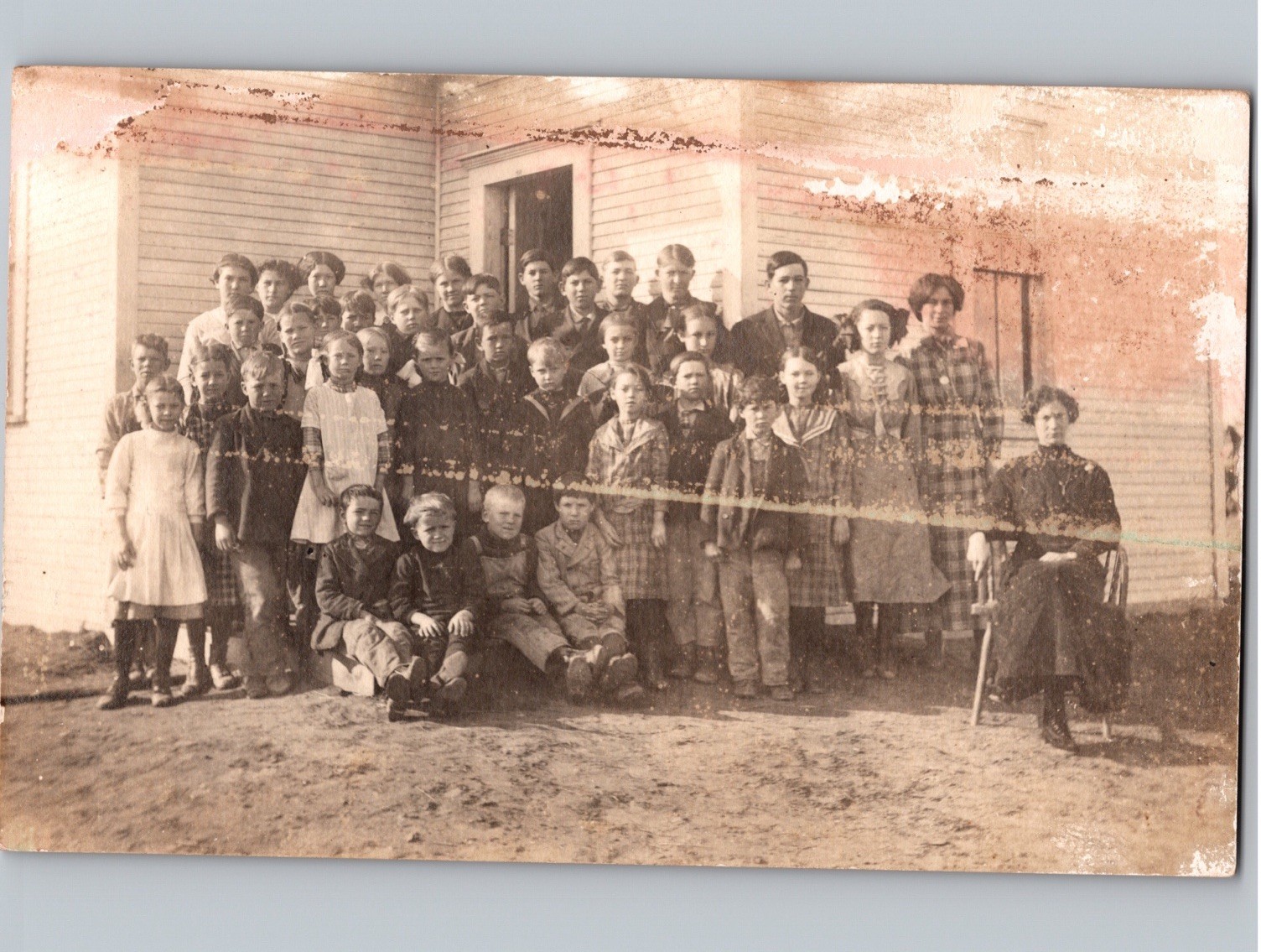 RARE c1913 1st Graders Plainview School Lookeba Oklahoma OK Caddo County RPPC