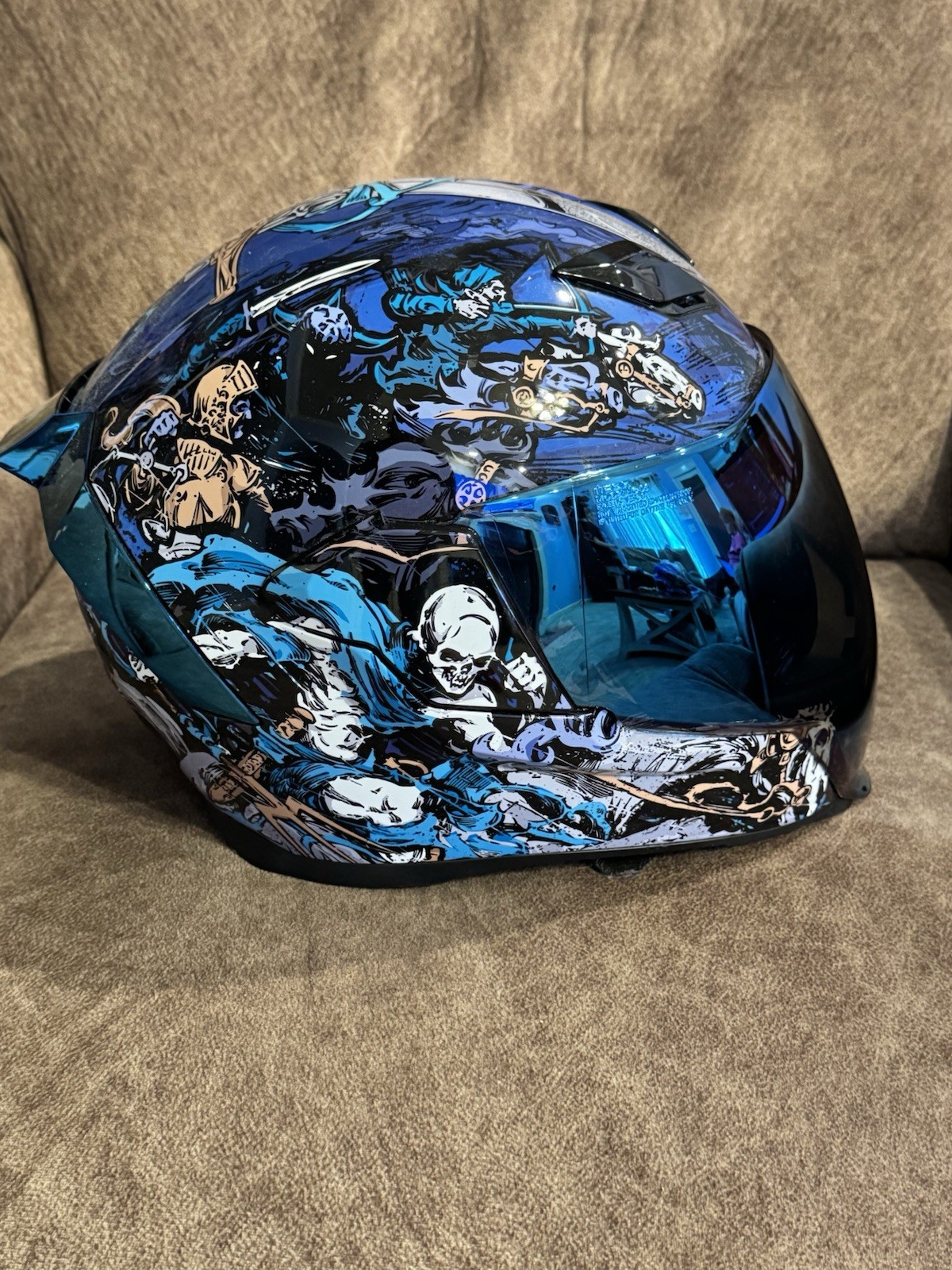 ICON Airflite 4Horsemen Full Face Motorcycle Helmet + Bluetooth Sz Large ICON Airflite 4Horsemen Full Face Motorcycle Helmet + Bluetooth Sz Large