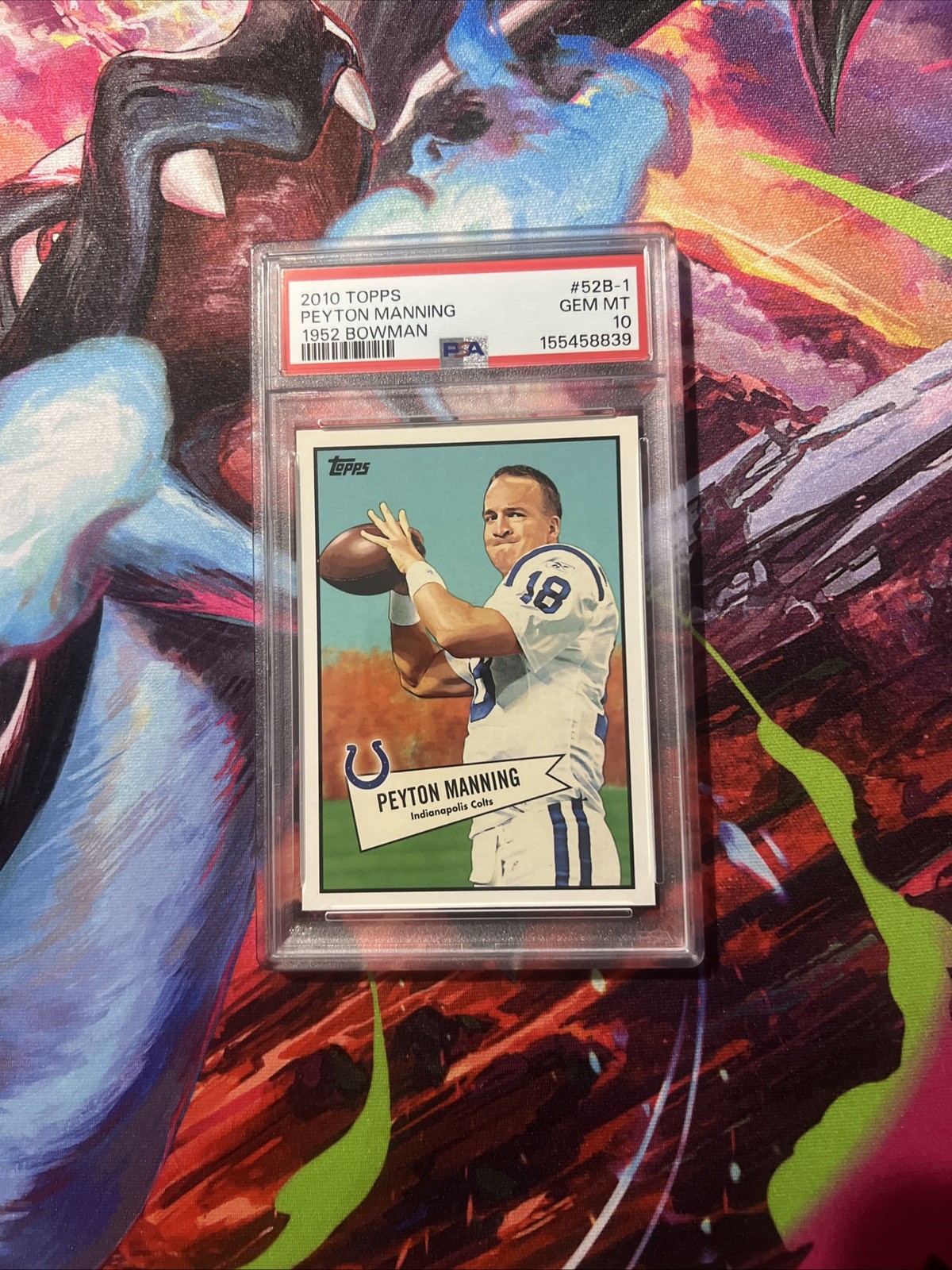 PEYTON MANNING🔥🏈PSA 10 1952 BOWMAN📈2010 TOPPS #52B-1 HOF🏆5X MVP PEYTON MANNING🔥🏈PSA 10 1952 BOWMAN📈2010 TOPPS #52B-1 HOF🏆5X MVP