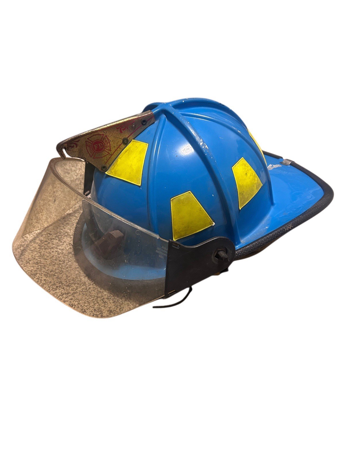 1993 Cairns Classic 1000 Firefighter Helmet Blue FD Brass Front Shield Vintage 1993 Cairns Classic 1000 Firefighter Helmet Blue FD Brass Front Shield Vintage