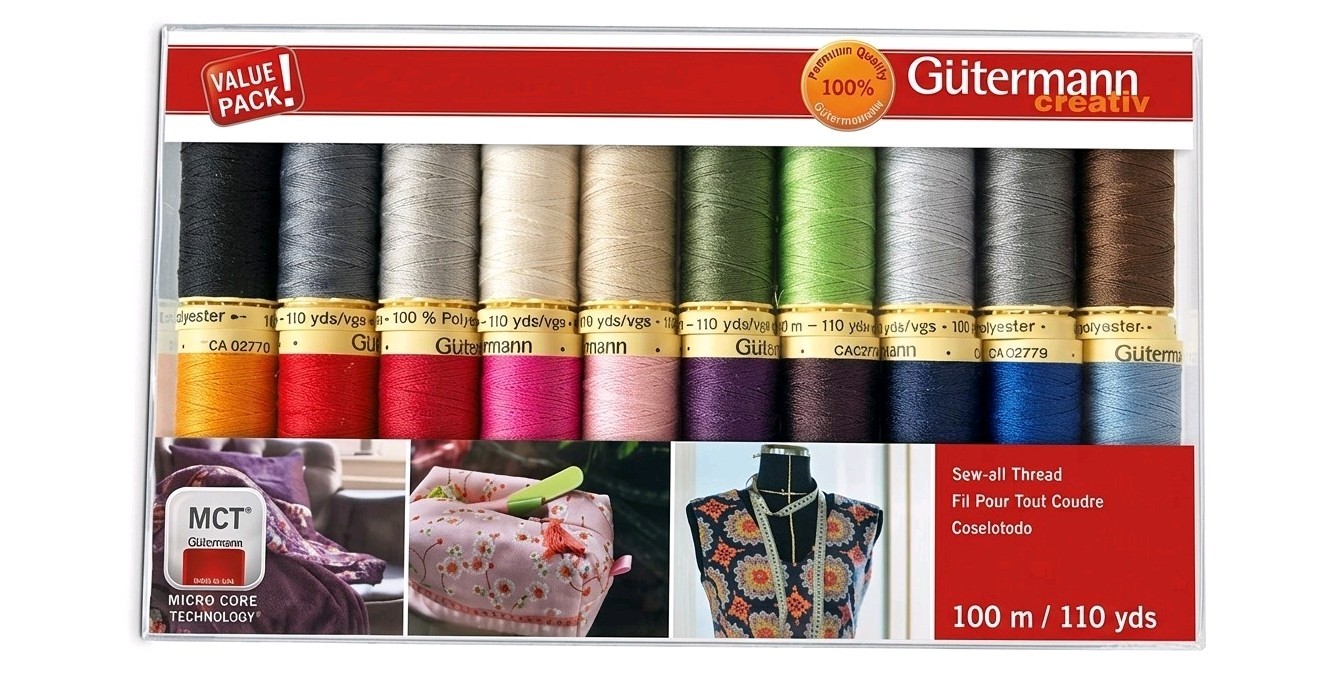 Gutermann Thread Set: Sew-All: 100m: Pack of 20, Assorted Gutermann Thread Set: Sew-All: 100m: Pack of 20, Assorted