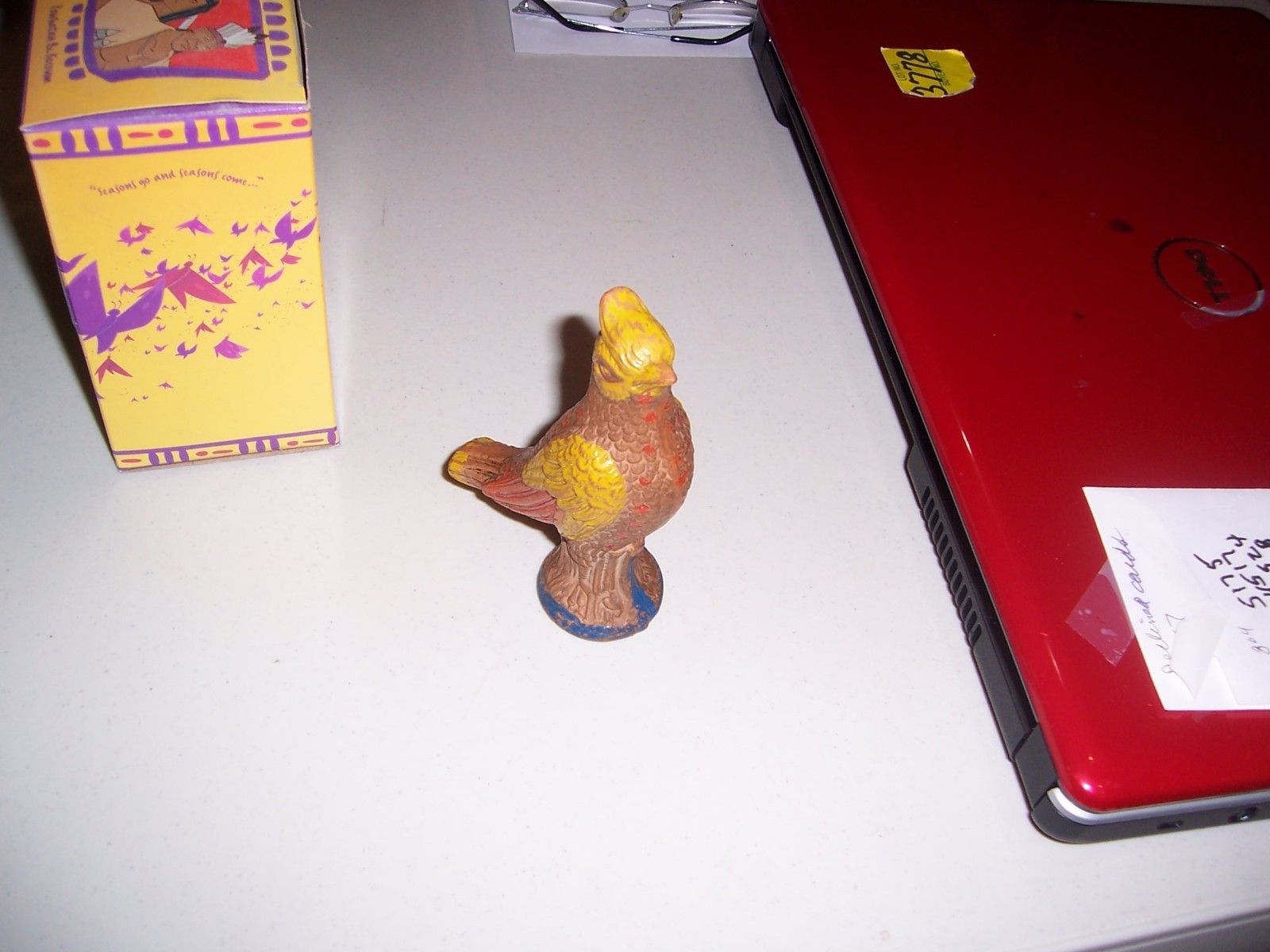 Antique REDWARE PARROT BIRD WHISTLE WORKS VERY  NICE