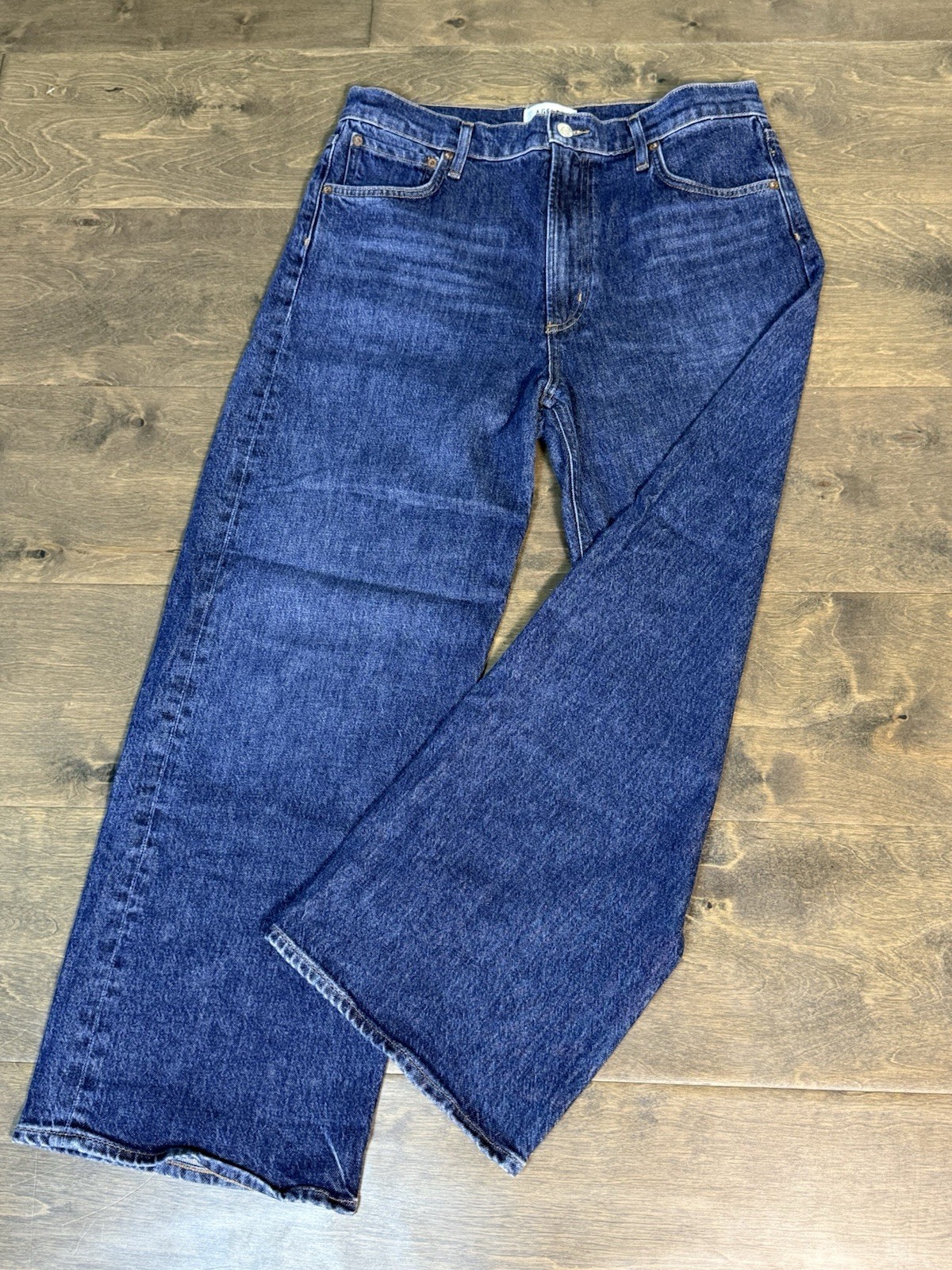 Agolde REN High Rise Wide Leg Jeans Size 30 Echo Dark Indigo A200B-1554 Agolde REN High Rise Wide Leg Jeans Size 30 Echo Dark Indigo A200B-1554